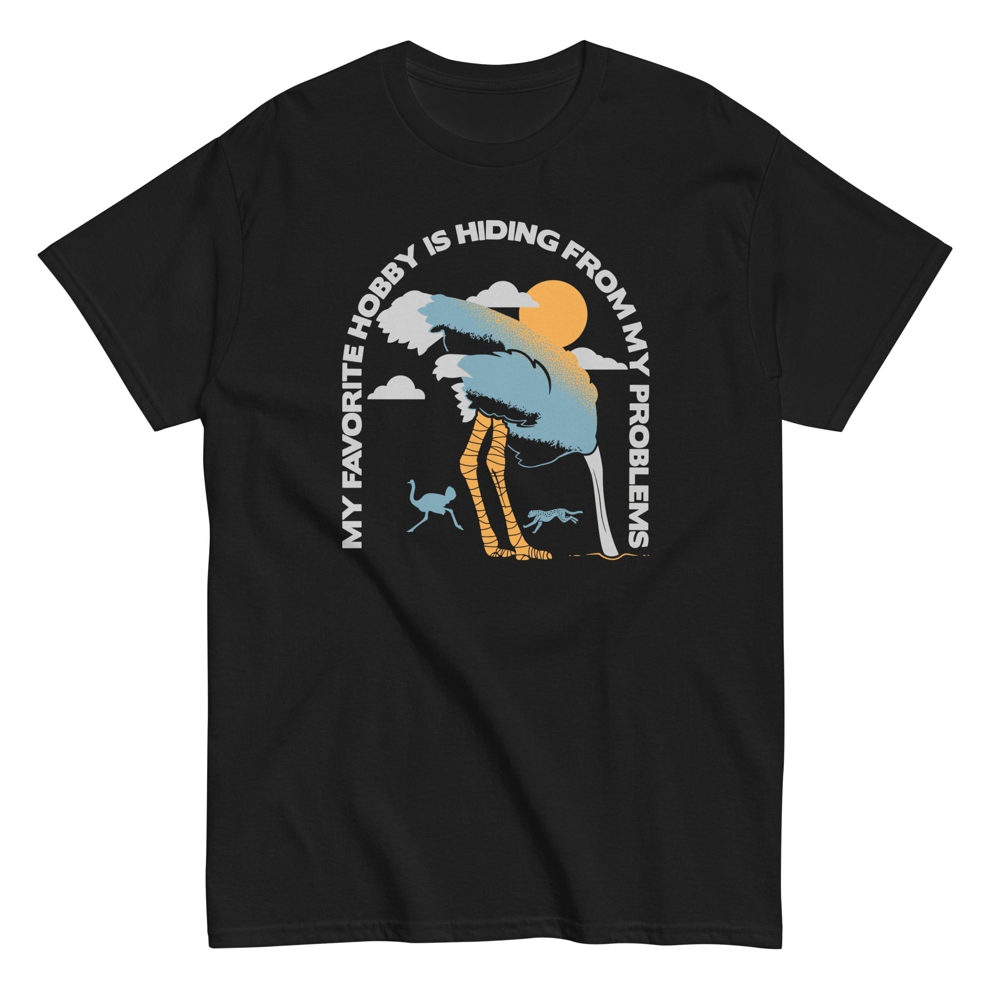 My Favorite Hobby Is Hiding From My Problems Men's Classic Tee Hoodie, Sweatshirt | PureTeeCo.com (Image 1)