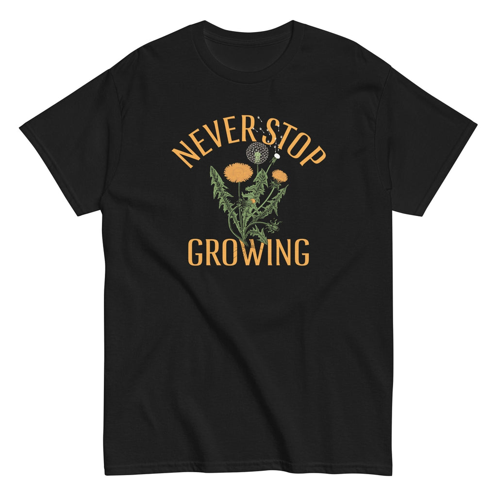 Never Stop Growing Men's Classic Tee Hoodie, Sweatshirt | PureTeeCo.com (Image 1)