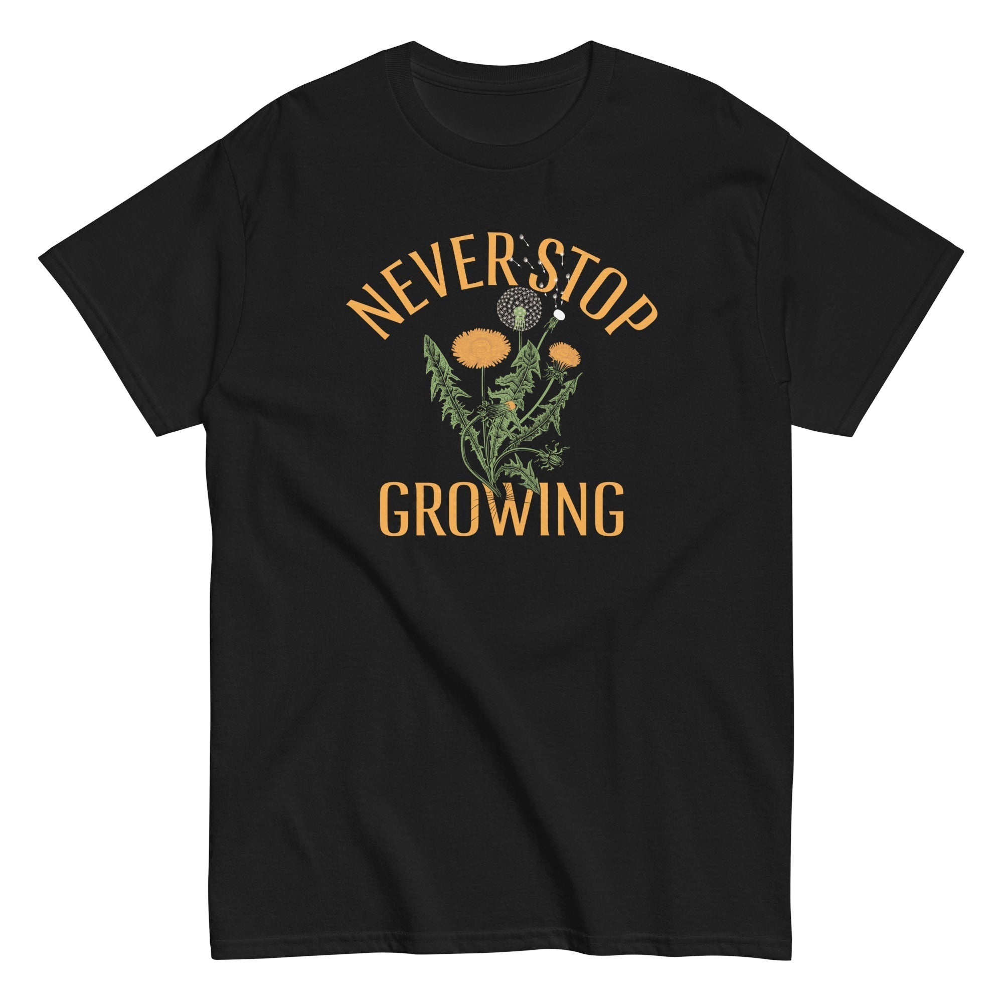Never Stop Growing Men's Classic Tee Hoodie, Sweatshirt | PureTeeCo.com (Image 1)