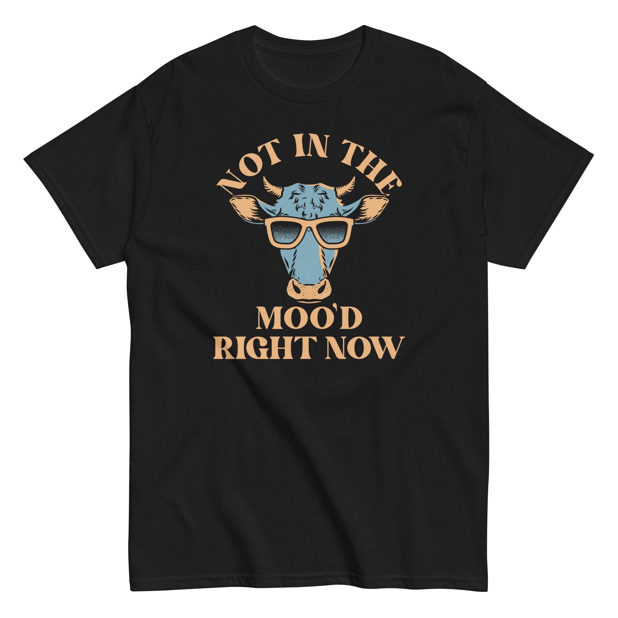 Not In The Moo'd Right Now Men's Classic Tee Hoodie, Sweatshirt | PureTeeCo.com (Image 3)