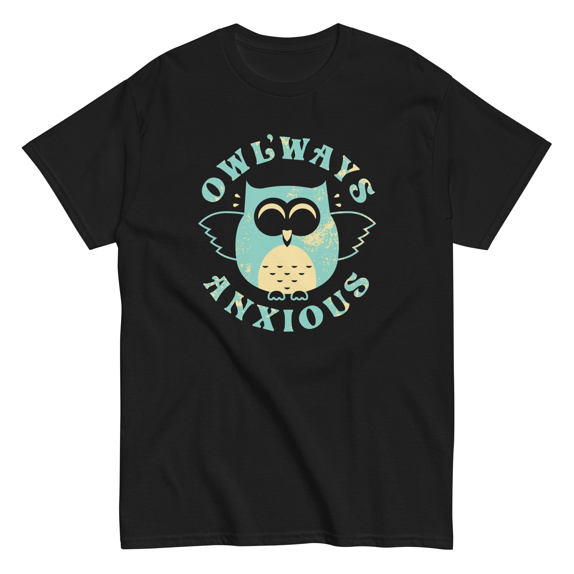 Owlways Anxious Men's Classic Tee Hoodie, Sweatshirt | PureTeeCo.com (Image 2)