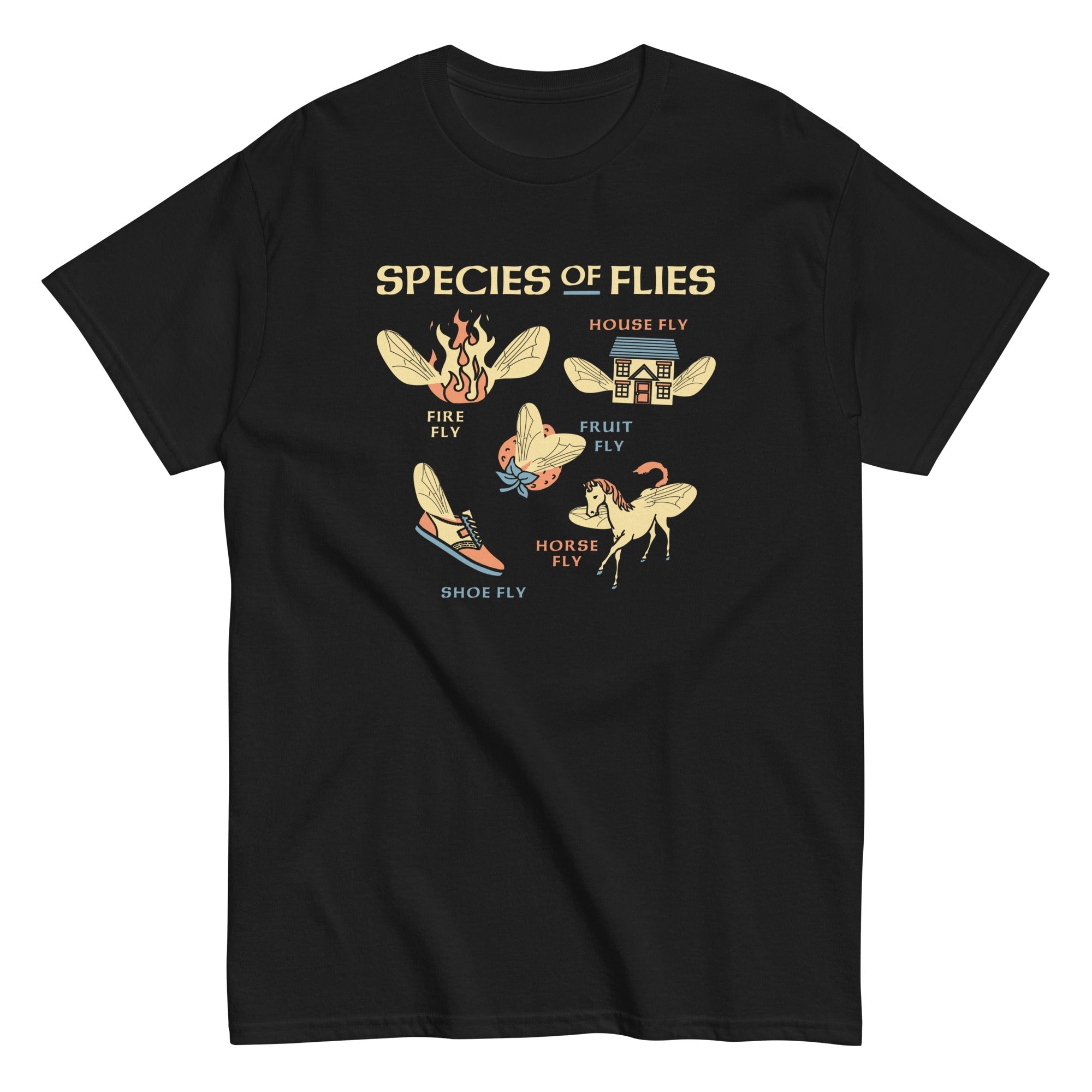 Species Of Flies Men's Classic Tee Hoodie, Sweatshirt | PureTeeCo.com (Image 1)