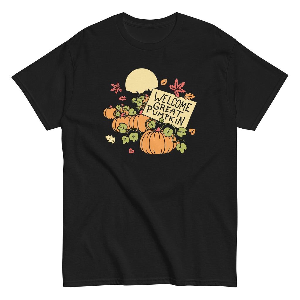 Welcome Great Pumpkin Men's Classic Tee Hoodie, Sweatshirt | PureTeeCo.com (Image 1)