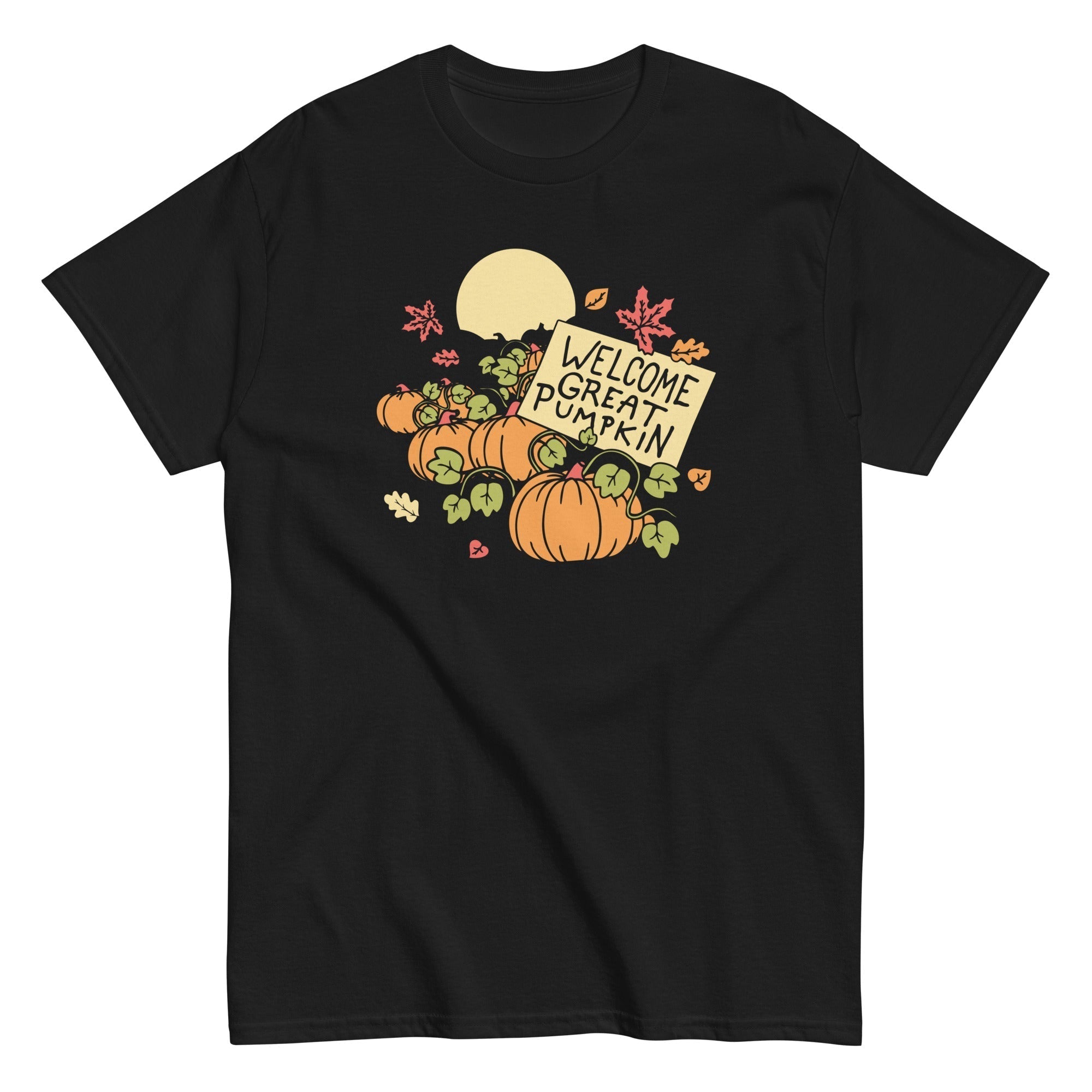 Welcome Great Pumpkin Men's Classic Tee Hoodie, Sweatshirt | PureTeeCo.com (Image 1)