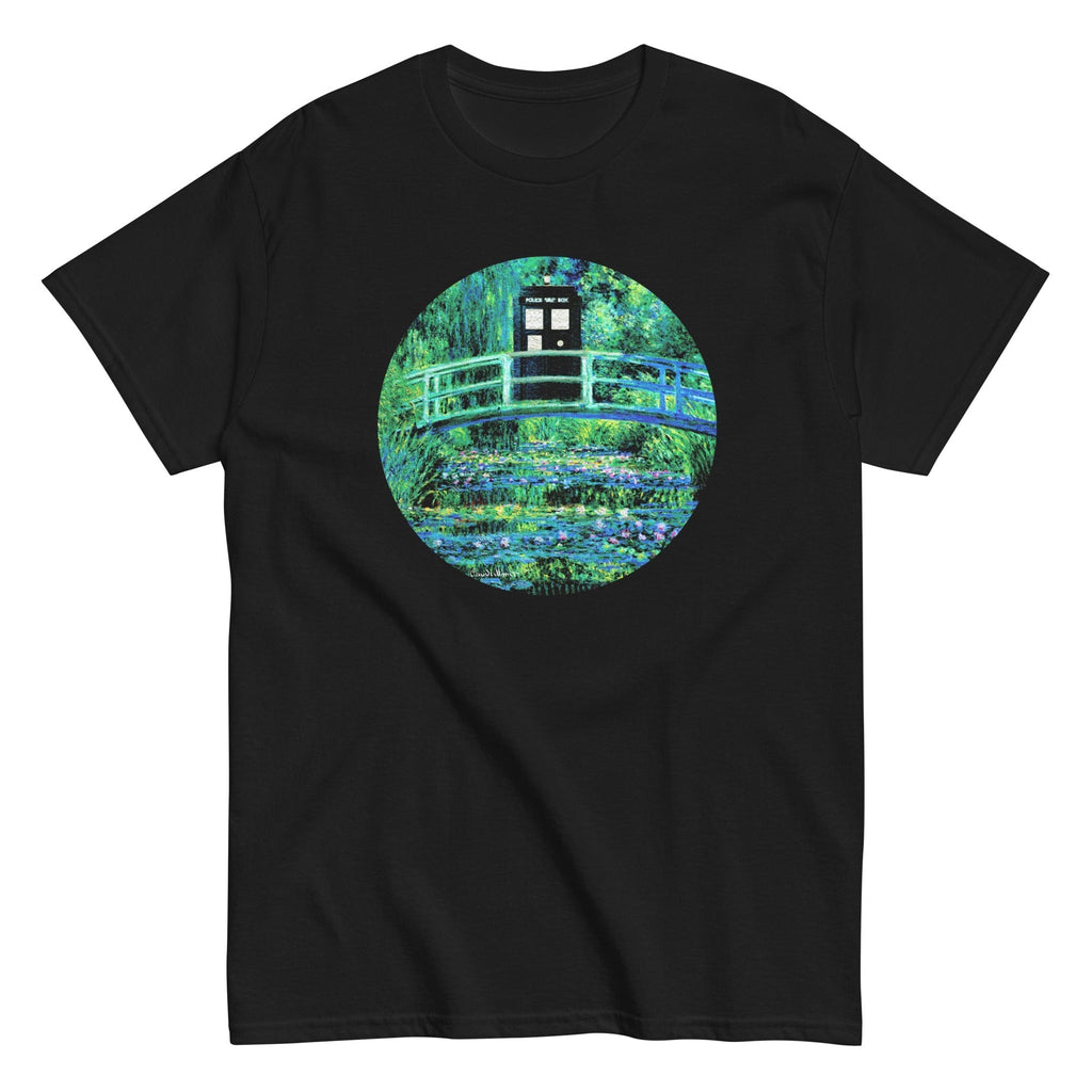 Water Lilies Police Box Men's Classic Tee Hoodie, Sweatshirt | PureTeeCo.com (Image 2)