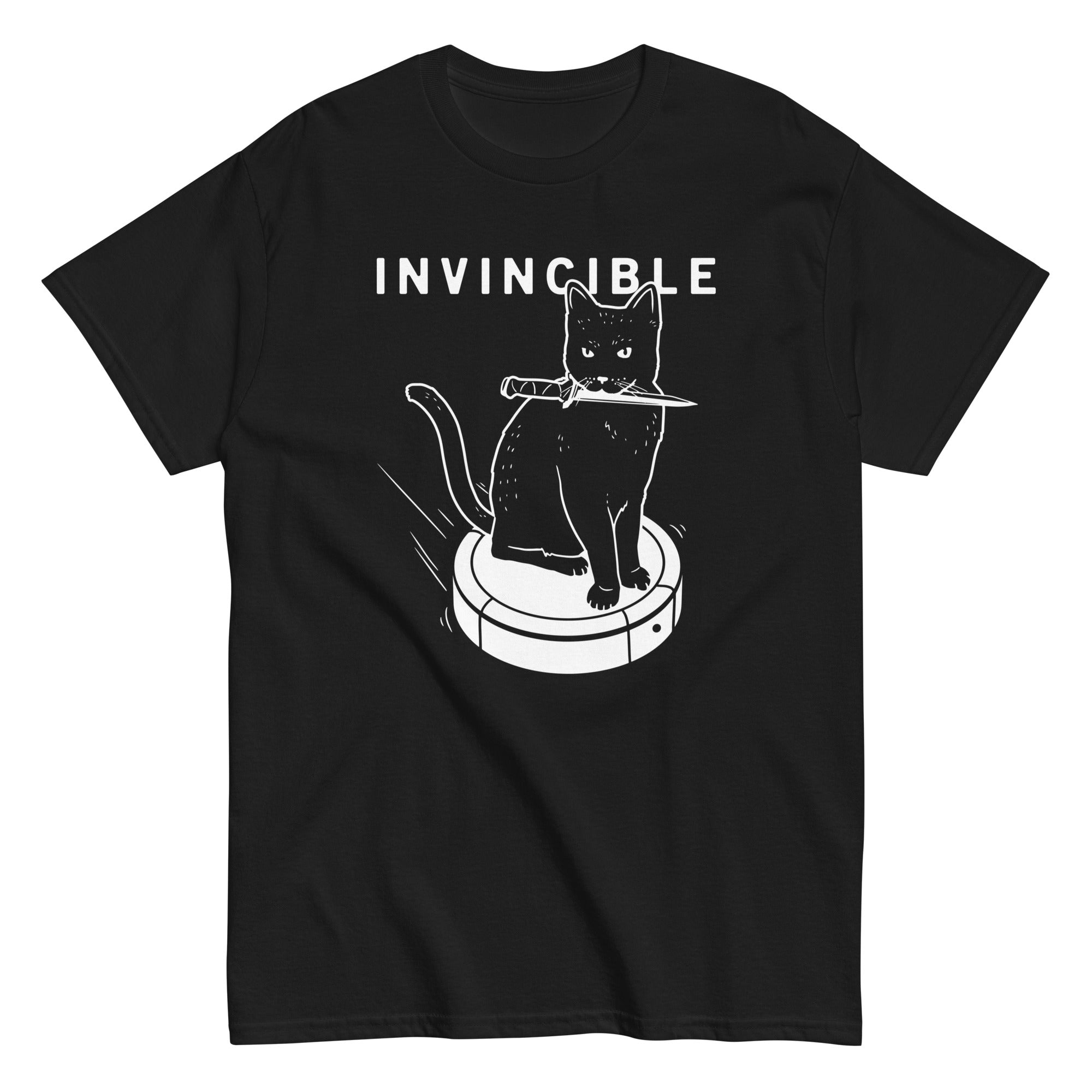 Invincible Cat Men's Classic Tee Hoodie, Sweatshirt | PureTeeCo.com (Image 2)