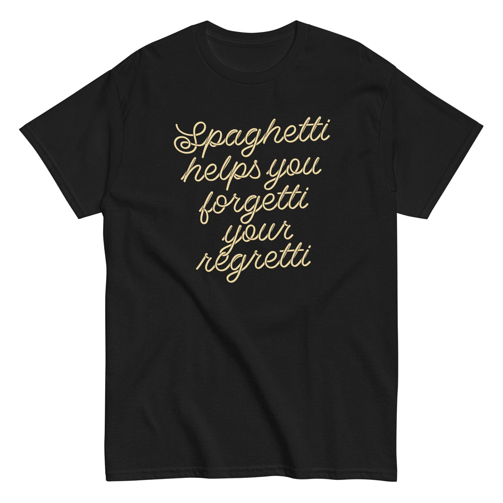 Spaghetti Helps You Forgetti Your Regretti Men's Classic Tee Hoodie, Sweatshirt | PureTeeCo.com (Image 3)