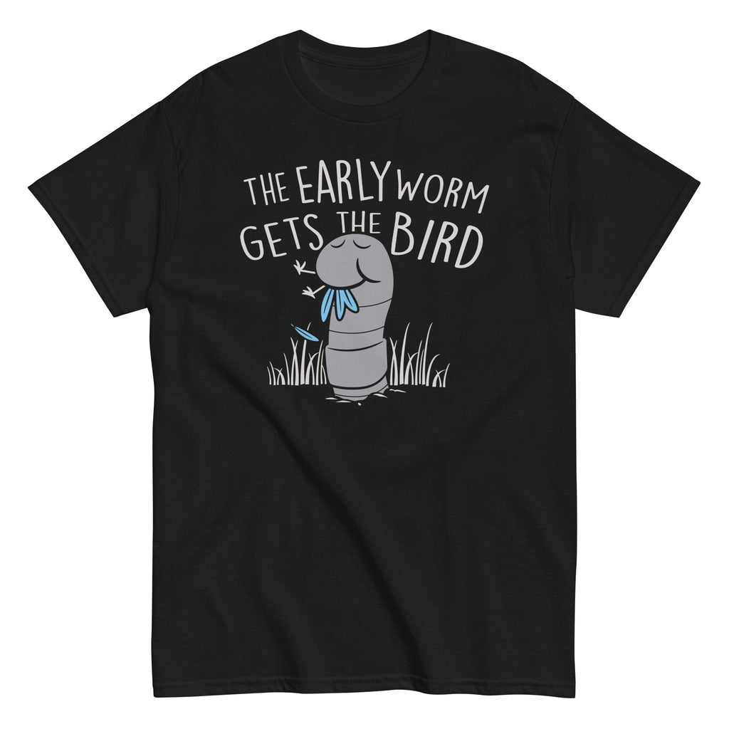 The Early Worm Gets The Bird Men's Classic Tee Hoodie, Sweatshirt | PureTeeCo.com (Image 1)