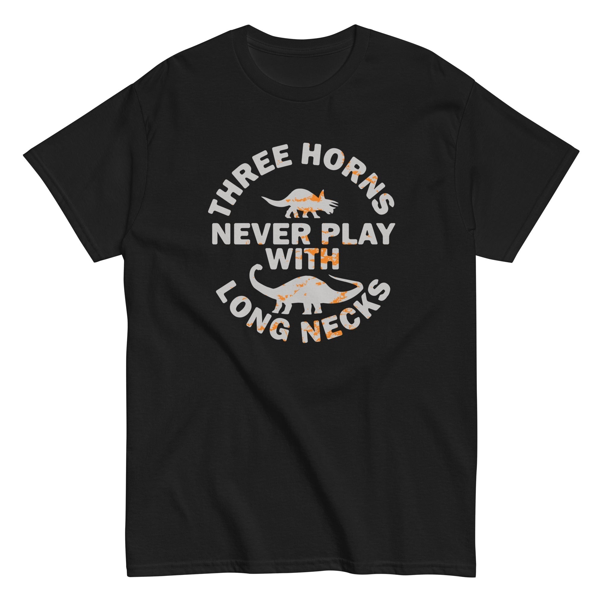 Three Horns Never Play With Long Necks Men's Classic Tee Hoodie, Sweatshirt | PureTeeCo.com (Image 1)