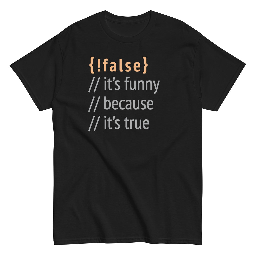 It's Funny Because It's True Men's Classic Tee Hoodie, Sweatshirt | PureTeeCo.com (Image 1)