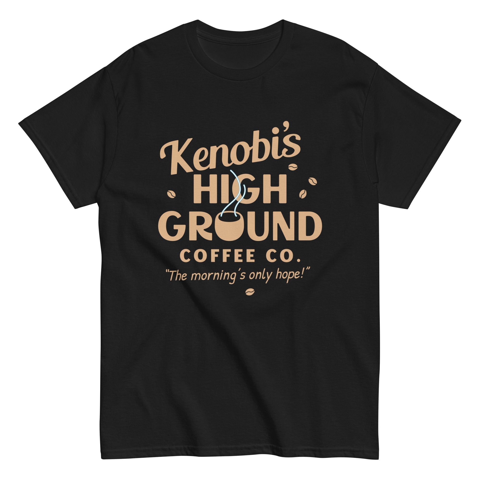 Kenobi's High Ground Coffee Co Men's Classic Tee Hoodie, Sweatshirt | PureTeeCo.com (Image 3)