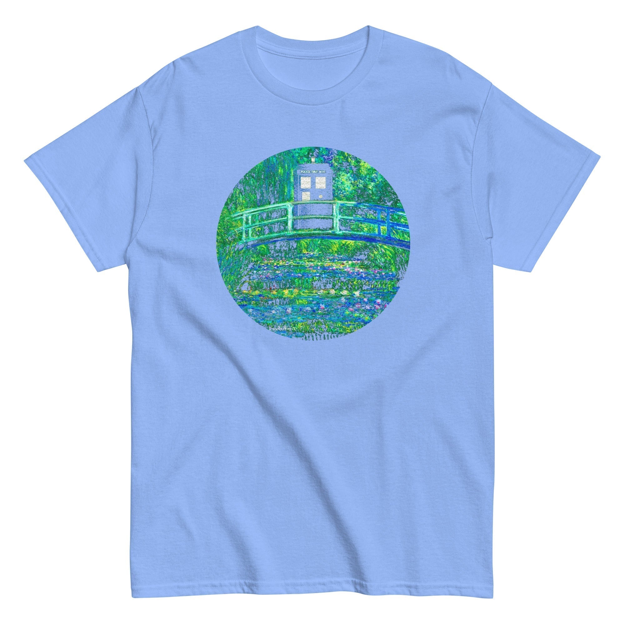Water Lilies Police Box Men's Classic Tee Hoodie, Sweatshirt | PureTeeCo.com (Image 4)