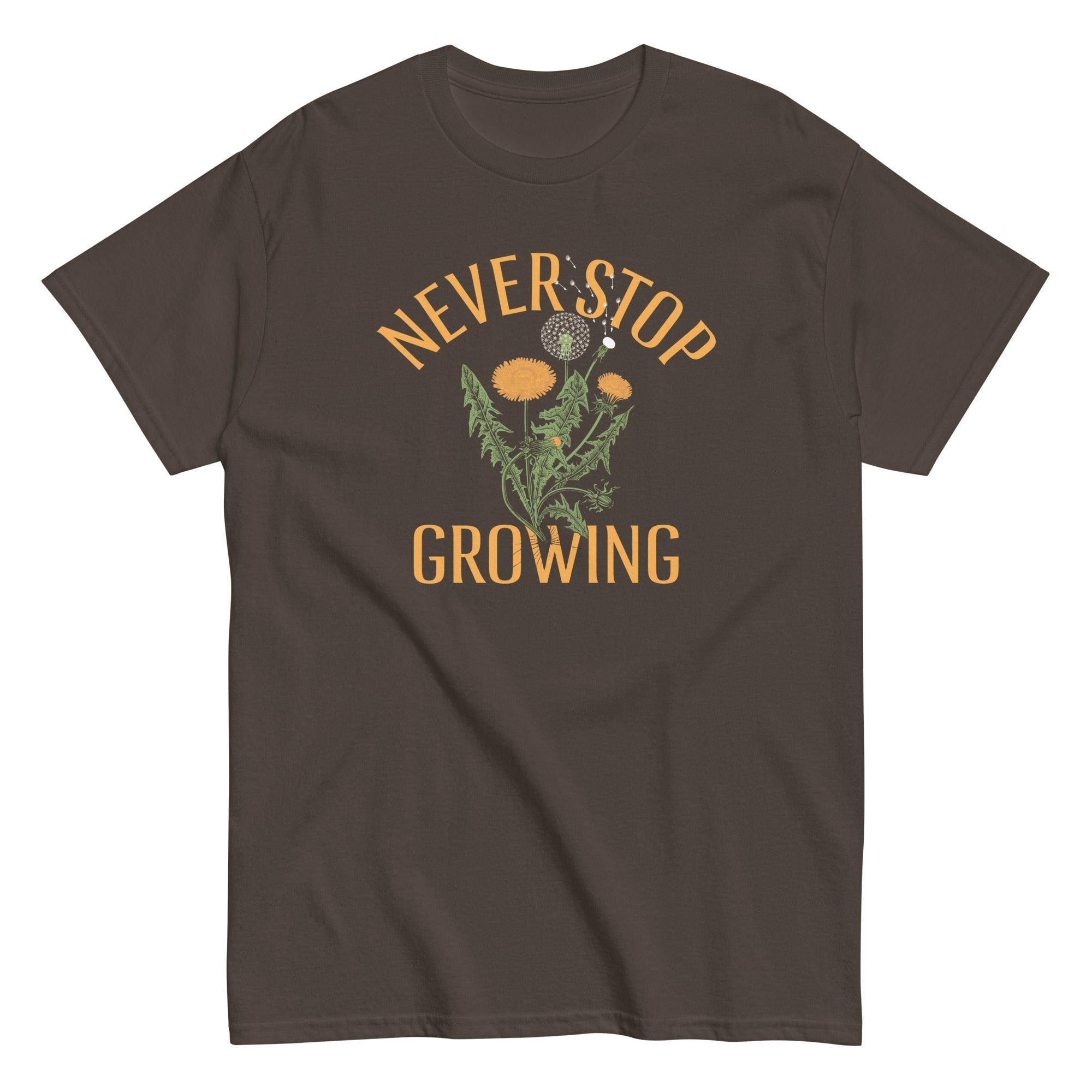 Never Stop Growing Men's Classic Tee Hoodie, Sweatshirt | PureTeeCo.com (Image 3)