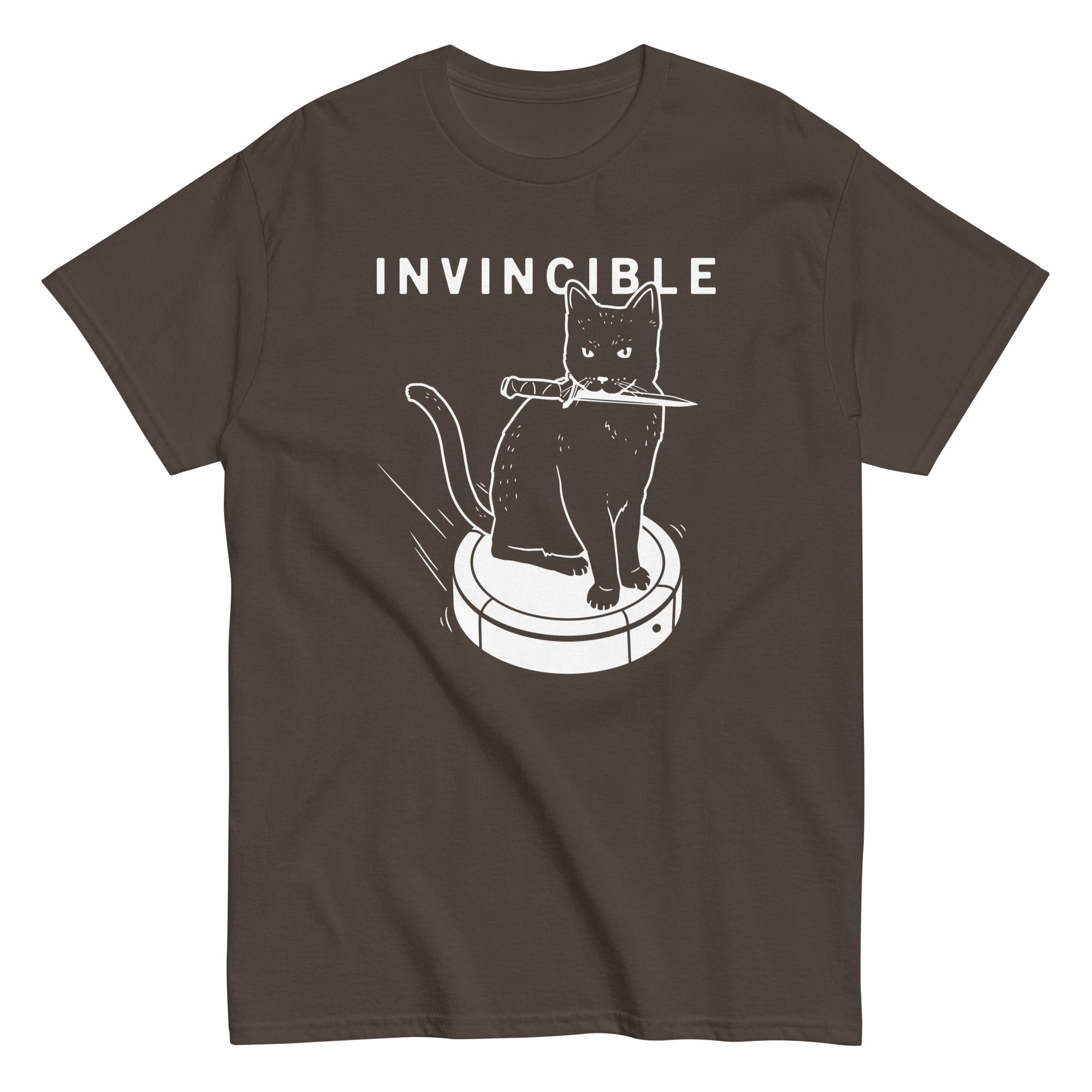 Invincible Cat Men's Classic Tee Hoodie, Sweatshirt | PureTeeCo.com (Image 4)