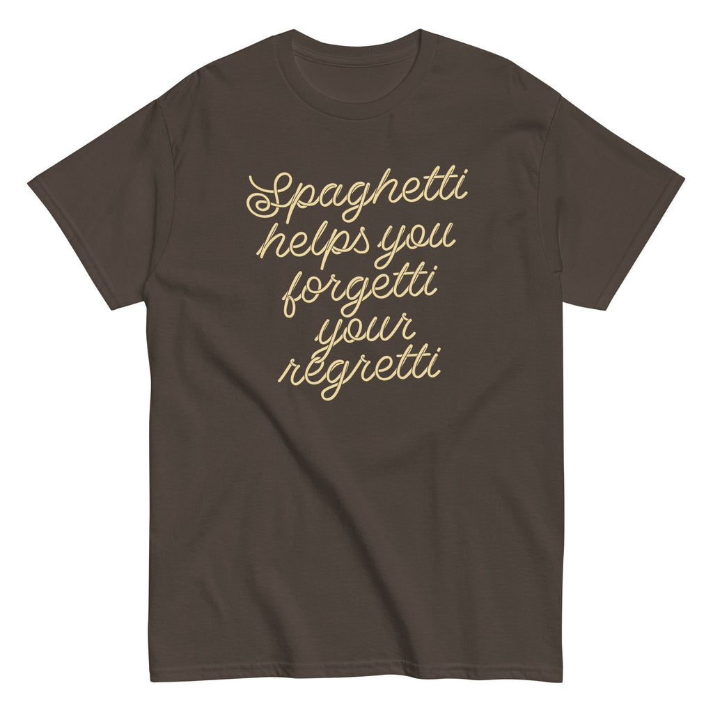 Spaghetti Helps You Forgetti Your Regretti Men's Classic Tee Hoodie, Sweatshirt | PureTeeCo.com (Image 5)