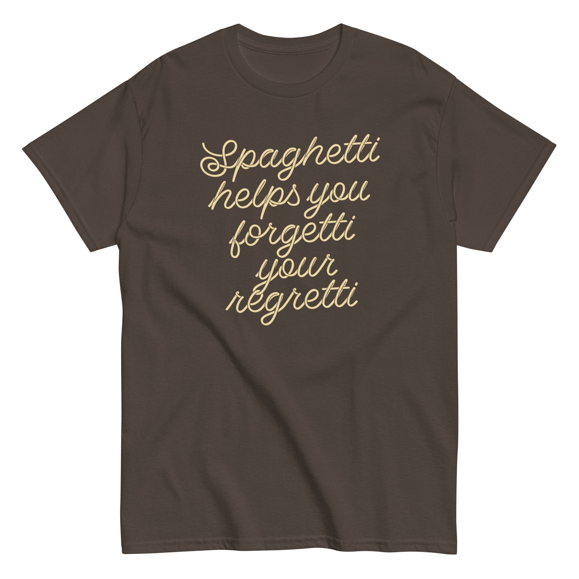 Spaghetti Helps You Forgetti Your Regretti Men's Classic Tee Hoodie, Sweatshirt | PureTeeCo.com (Image 5)