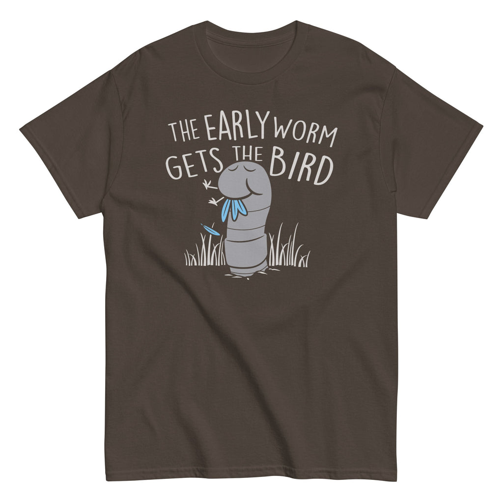 The Early Worm Gets The Bird Men's Classic Tee Hoodie, Sweatshirt | PureTeeCo.com (Image 4)