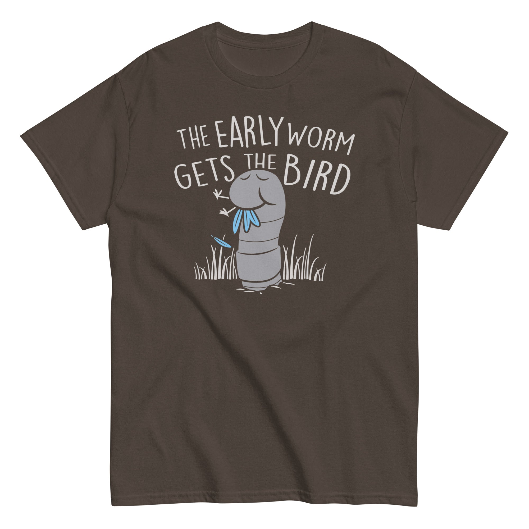 The Early Worm Gets The Bird Men's Classic Tee Hoodie, Sweatshirt | PureTeeCo.com (Image 4)
