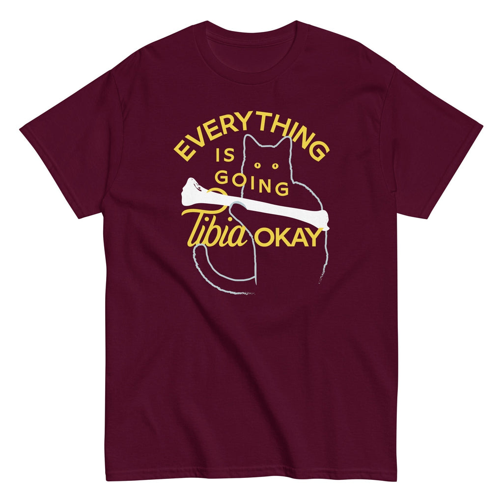 Everything Is Going Tibia Okay Men's Classic Tee Hoodie, Sweatshirt | PureTeeCo.com (Image 5)