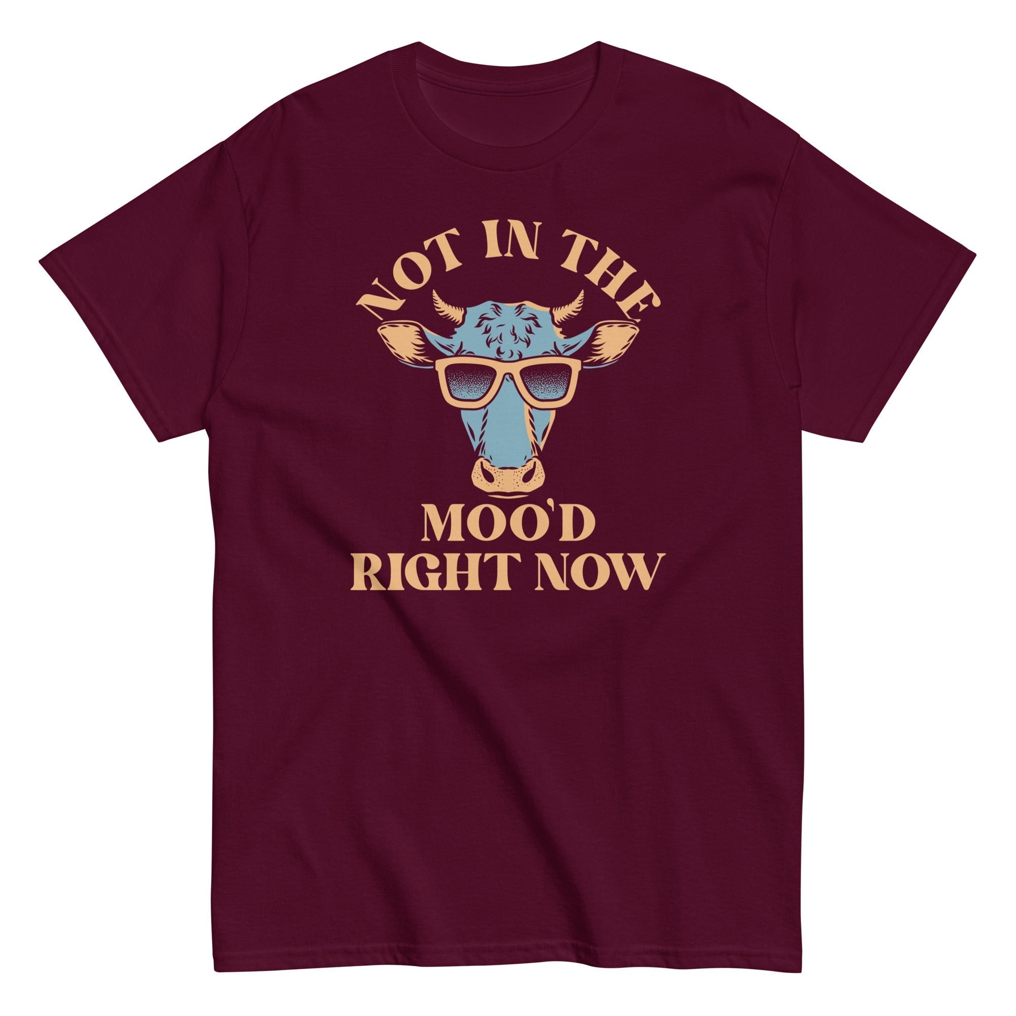 Not In The Moo'd Right Now Men's Classic Tee Hoodie, Sweatshirt | PureTeeCo.com (Image 2)