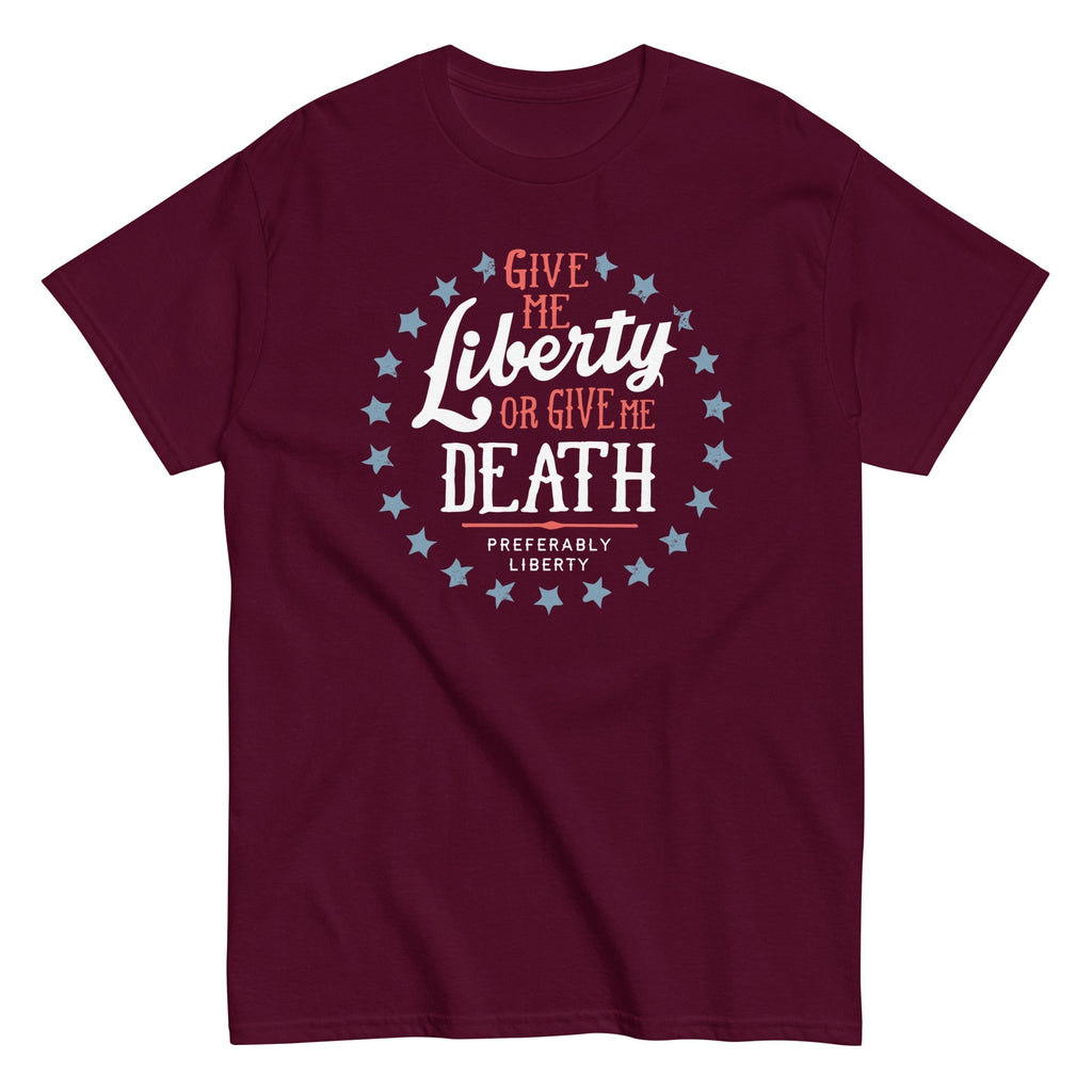 Liberty Or Death, Preferably Liberty Men's Classic Tee Hoodie, Sweatshirt | PureTeeCo.com (Image 2)