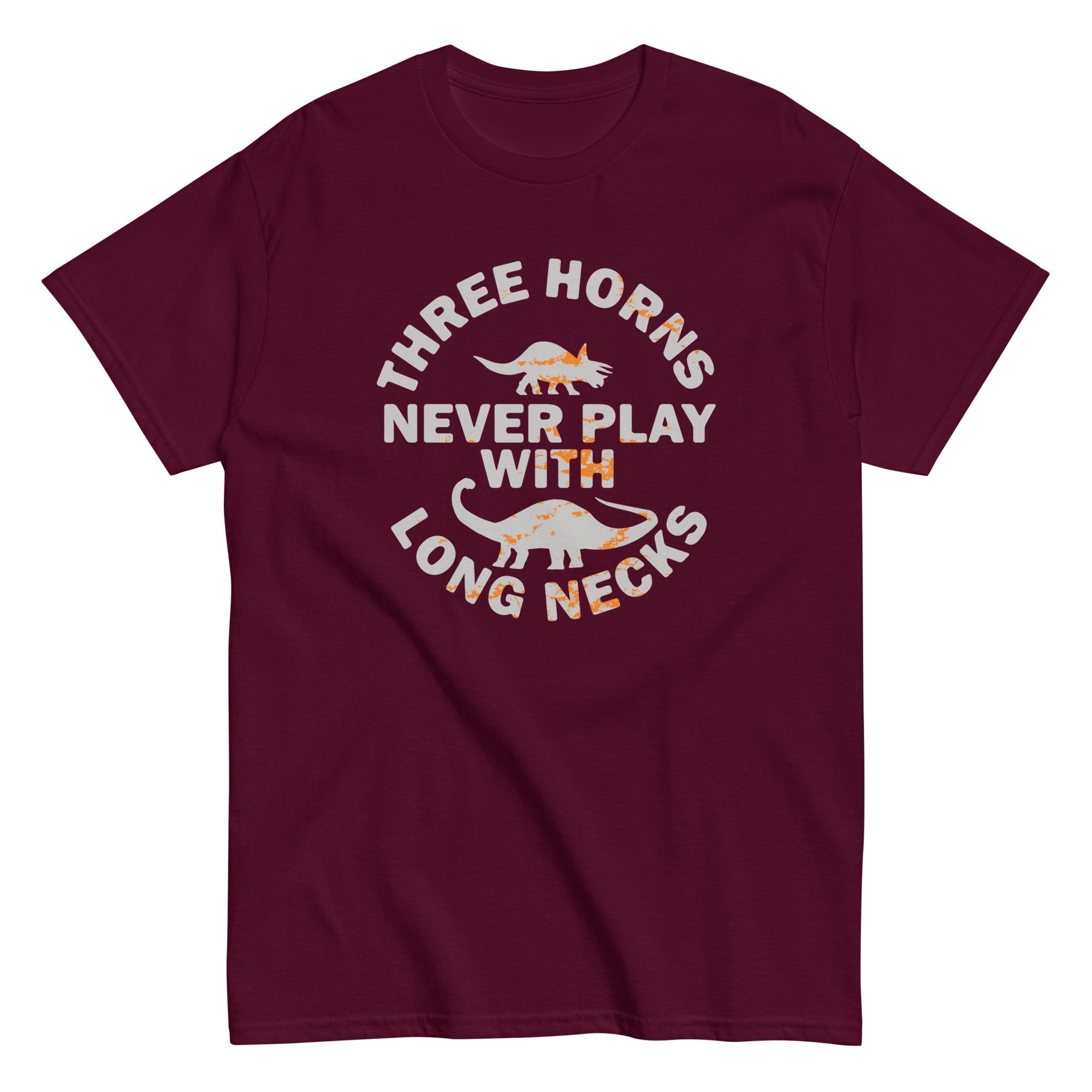 Three Horns Never Play With Long Necks Men's Classic Tee Hoodie, Sweatshirt | PureTeeCo.com (Image 2)
