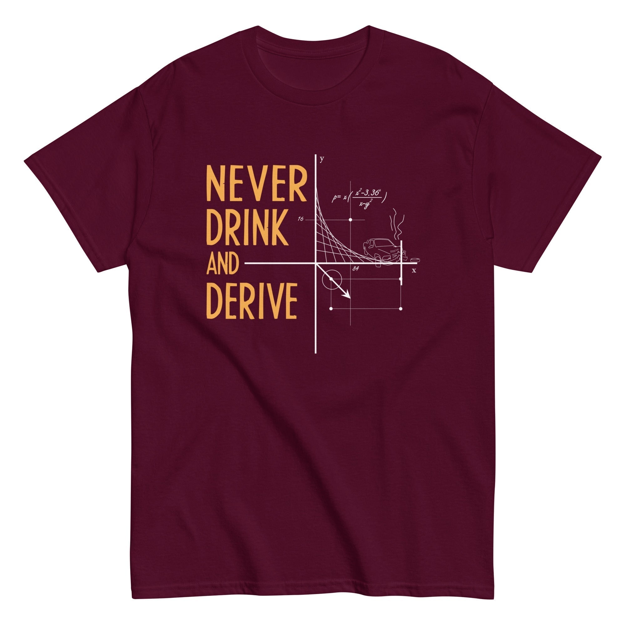 Never Drink and Derive Men's Classic Tee Hoodie, Sweatshirt | PureTeeCo.com (Image 2)