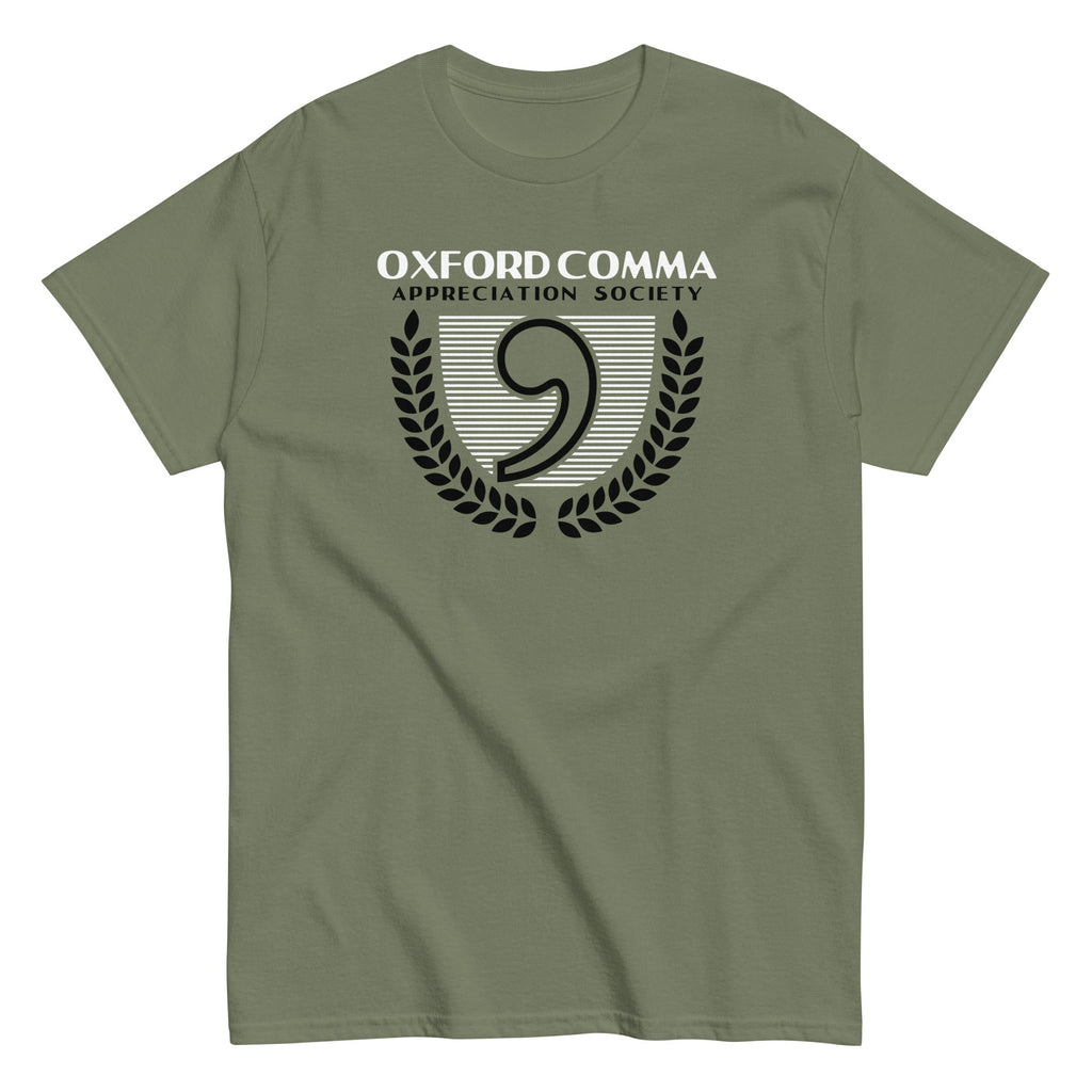 Oxford Comma Appreciation Society Men's Classic Tee Hoodie, Sweatshirt | PureTeeCo.com (Image 3)