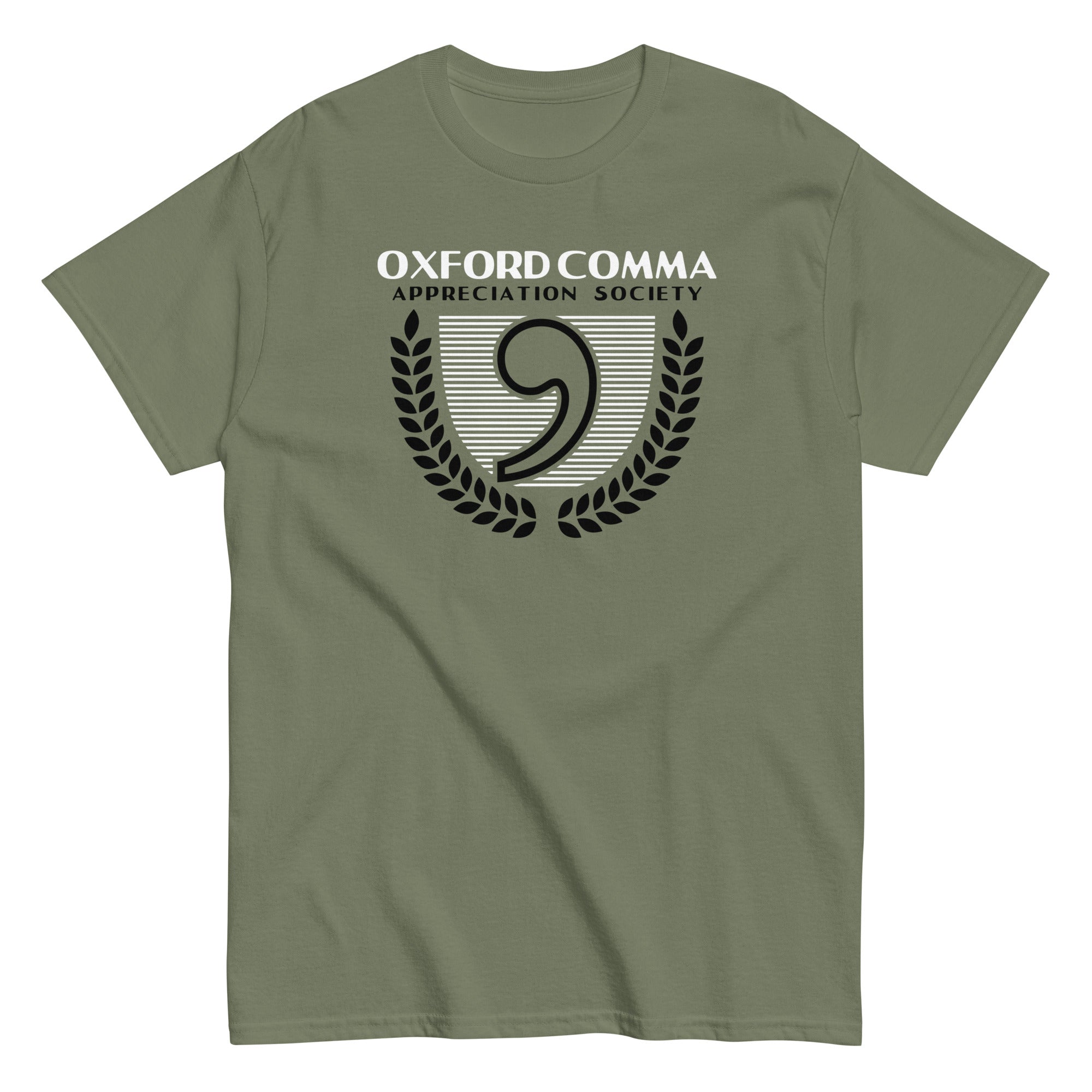 Oxford Comma Appreciation Society Men's Classic Tee Hoodie, Sweatshirt | PureTeeCo.com (Image 3)