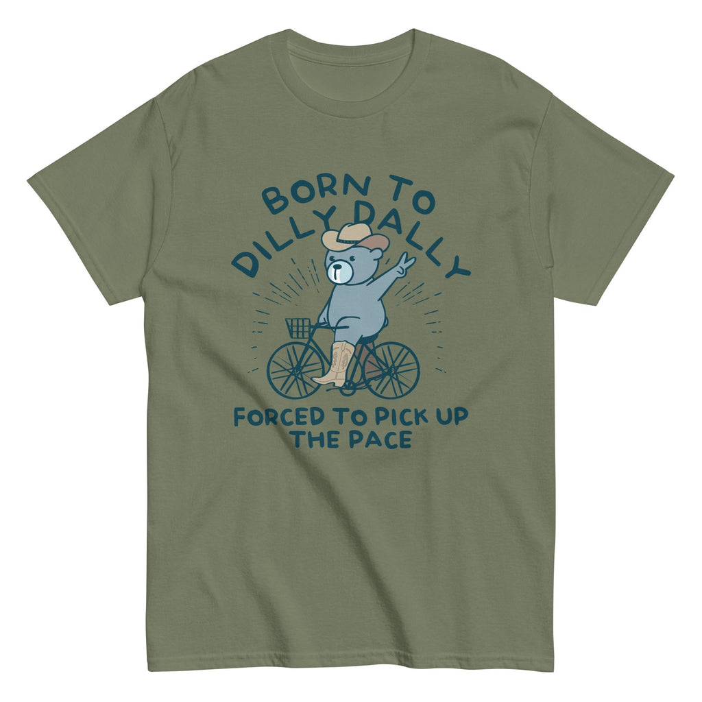 Born To Dilly Dally Forced To Pick Up The Pace Men's Classic Tee Hoodie, Sweatshirt | PureTeeCo.com (Image 3)
