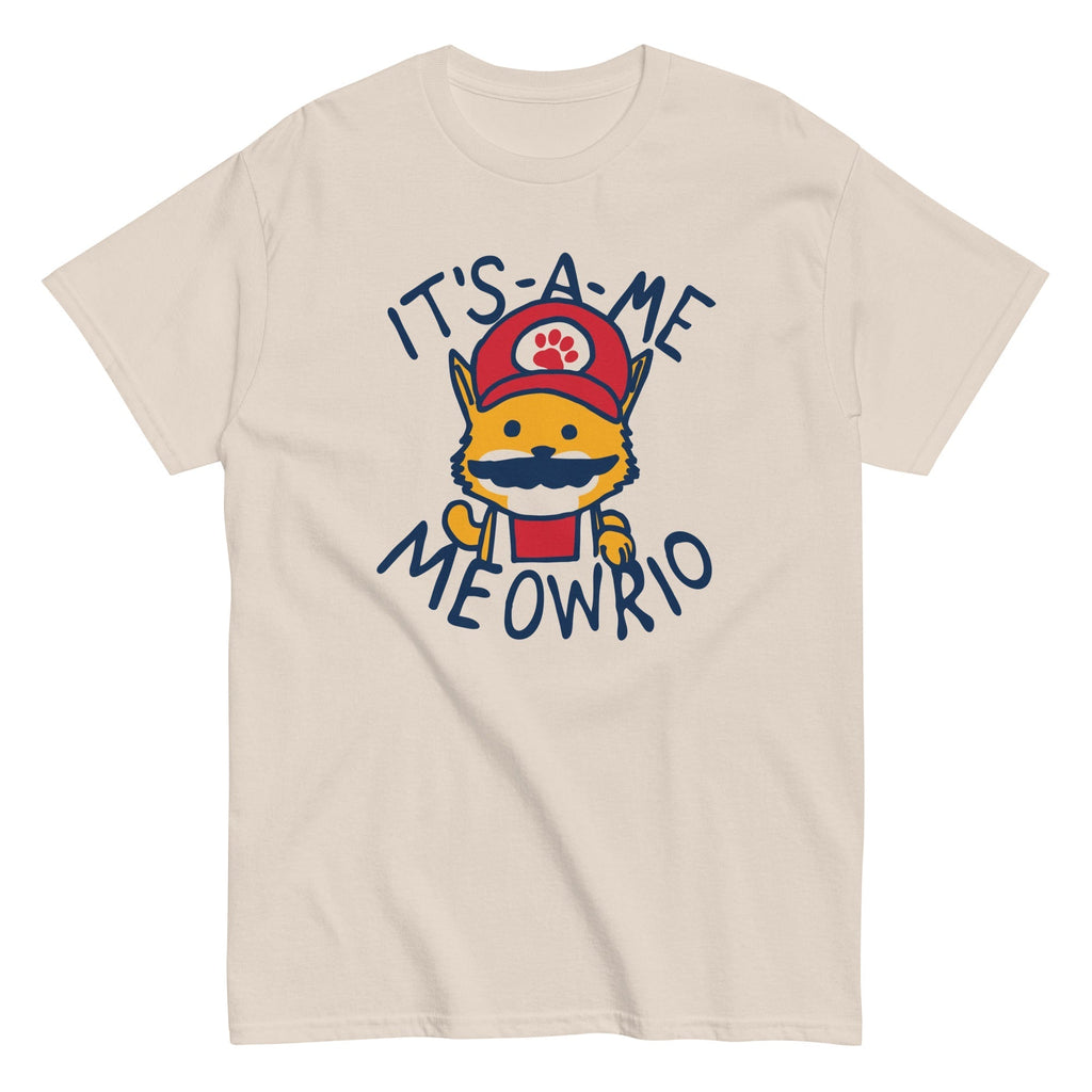 It's-a-me Meowrio Men's Classic Tee Hoodie, Sweatshirt | PureTeeCo.com (Image 3)