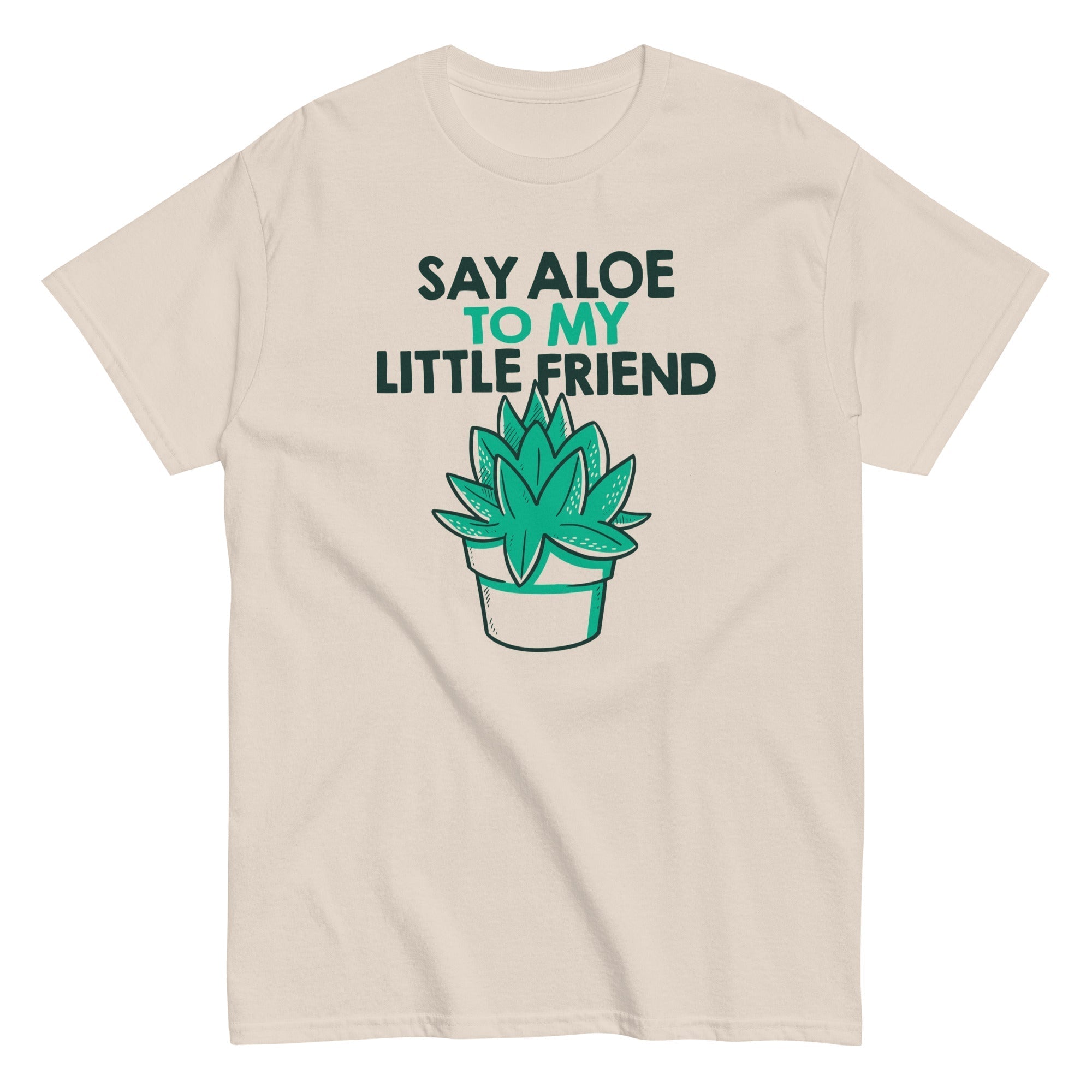 Say Aloe To My Little Friend Men's Classic Tee Hoodie, Sweatshirt | PureTeeCo.com (Image 3)