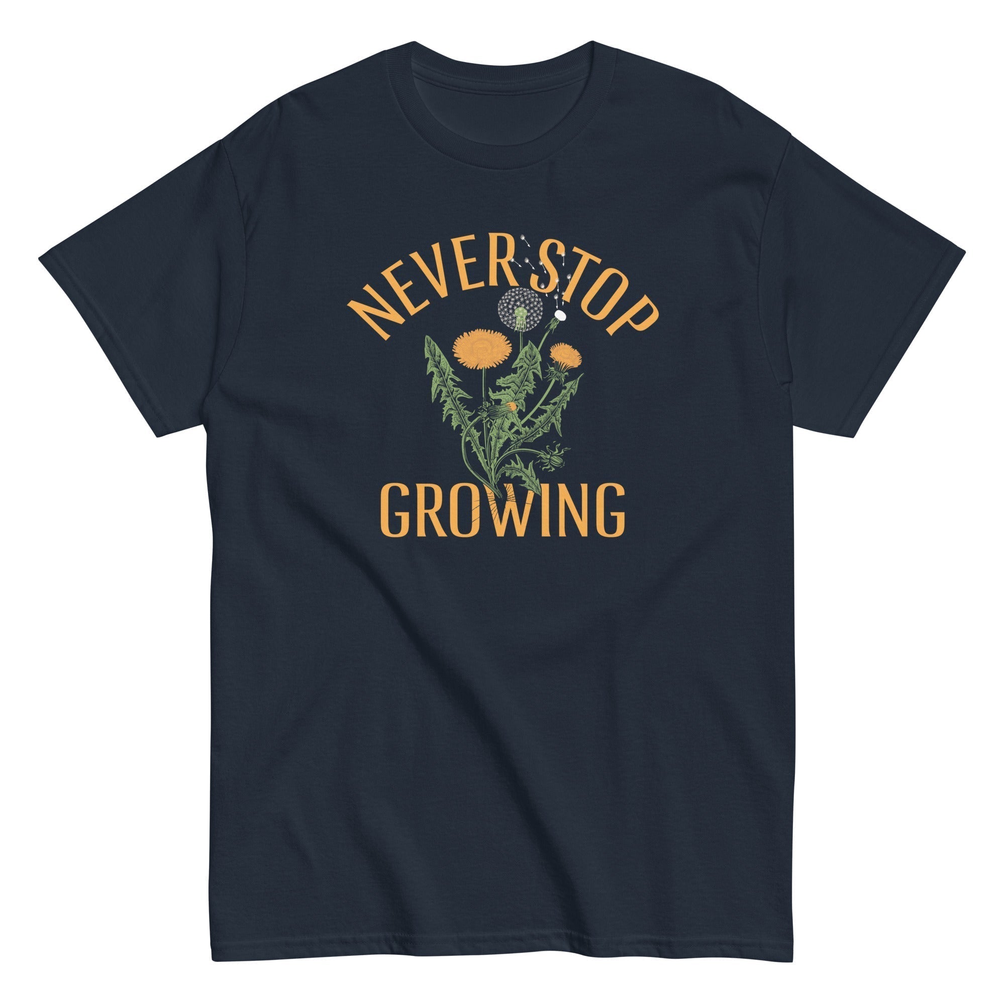 Never Stop Growing Men's Classic Tee Hoodie, Sweatshirt | PureTeeCo.com (Image 2)