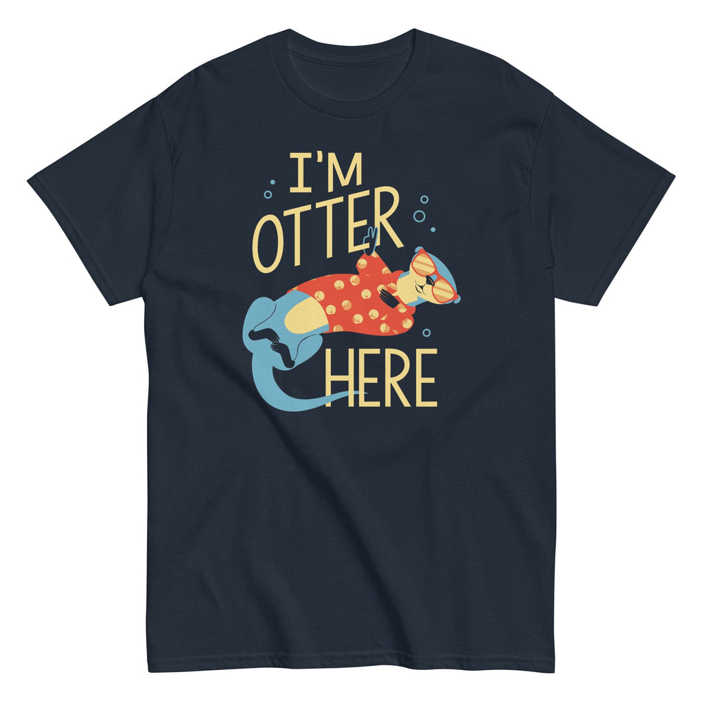 I'm Otter Here Men's Classic Tee Hoodie, Sweatshirt | PureTeeCo.com (Image 3)