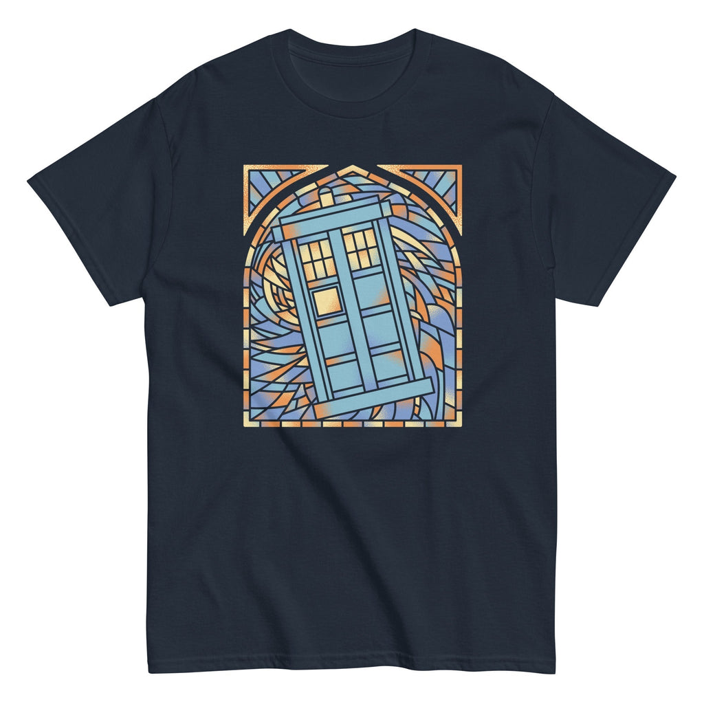Stained Glass Police Box Men's Classic Tee Hoodie, Sweatshirt | PureTeeCo.com (Image 2)