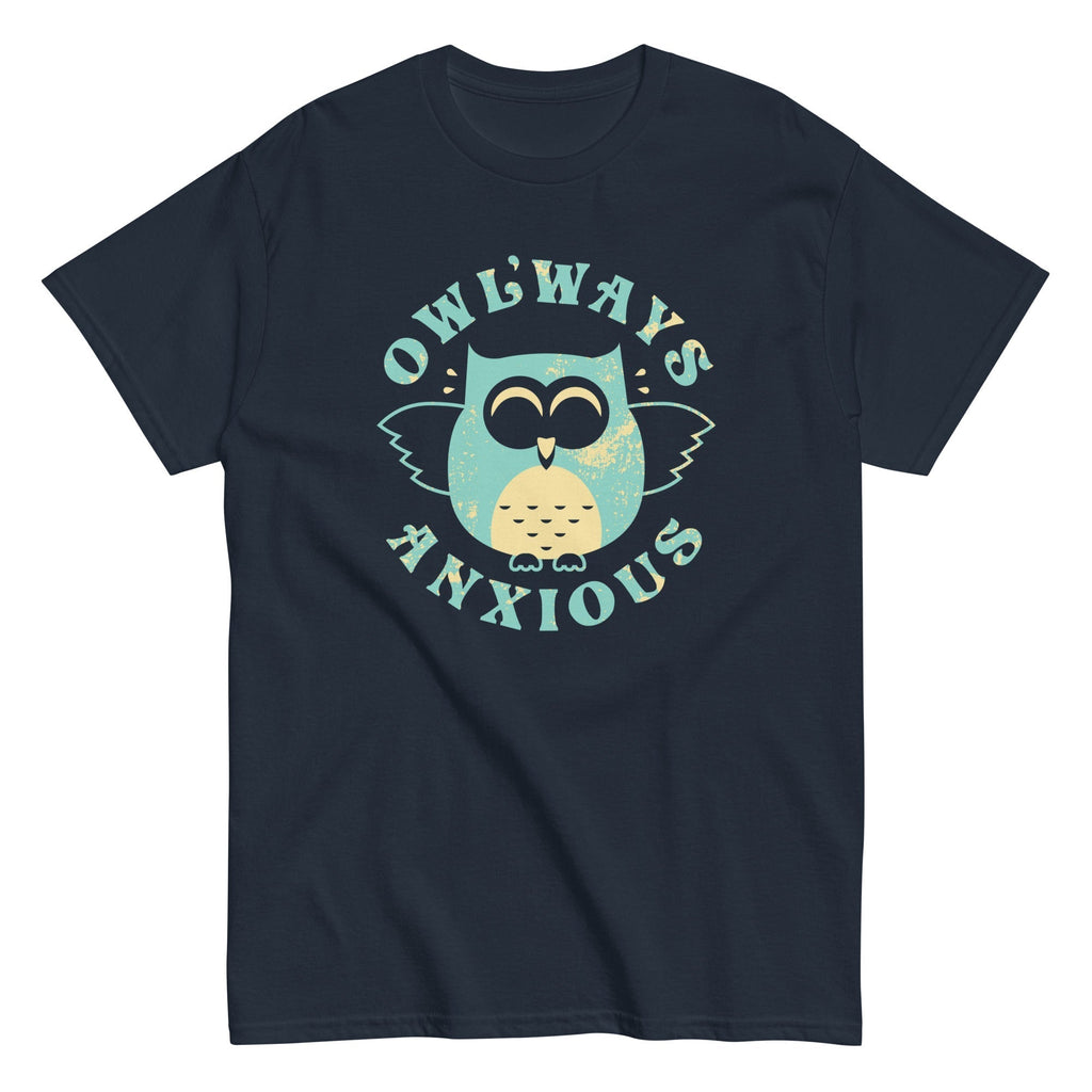 Owlways Anxious Men's Classic Tee Hoodie, Sweatshirt | PureTeeCo.com (Image 3)