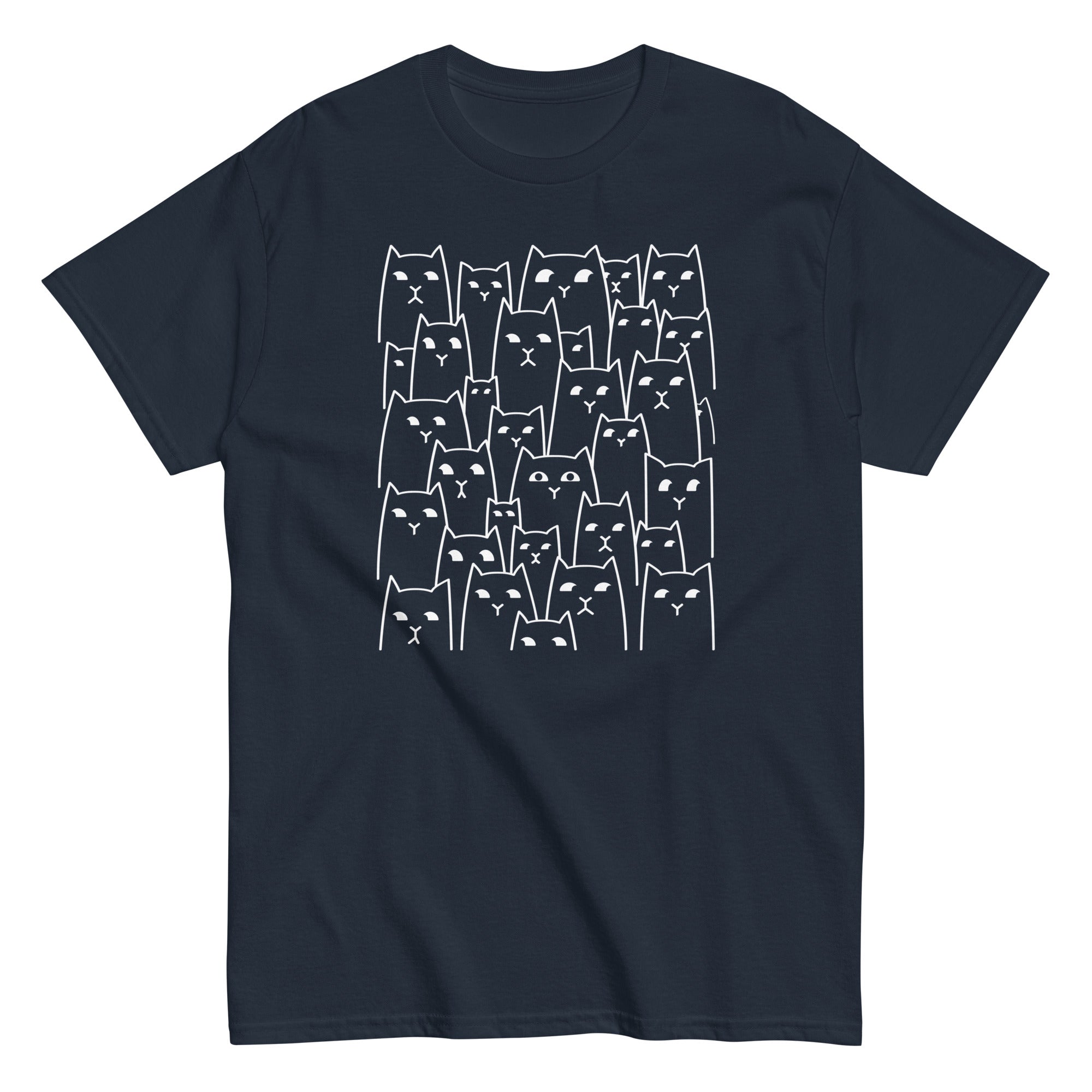 Suspicious Cats Men's Classic Tee Hoodie, Sweatshirt | PureTeeCo.com (Image 3)