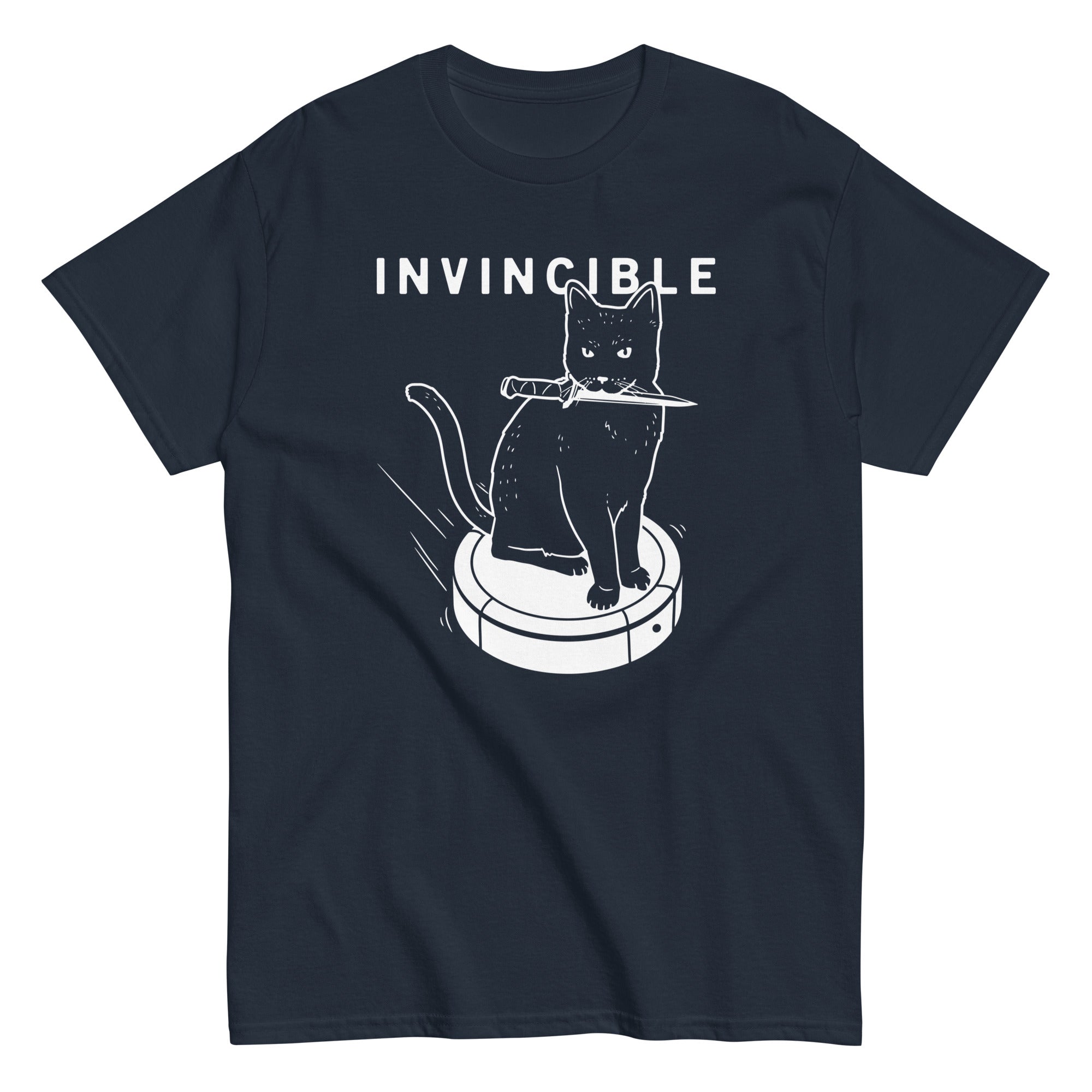 Invincible Cat Men's Classic Tee Hoodie, Sweatshirt | PureTeeCo.com (Image 3)