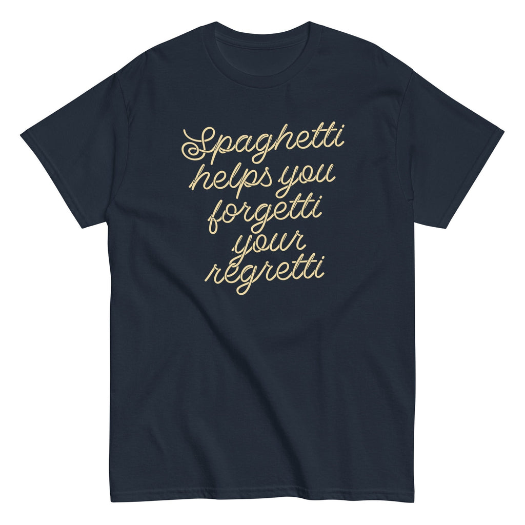 Spaghetti Helps You Forgetti Your Regretti Men's Classic Tee Hoodie, Sweatshirt | PureTeeCo.com (Image 4)