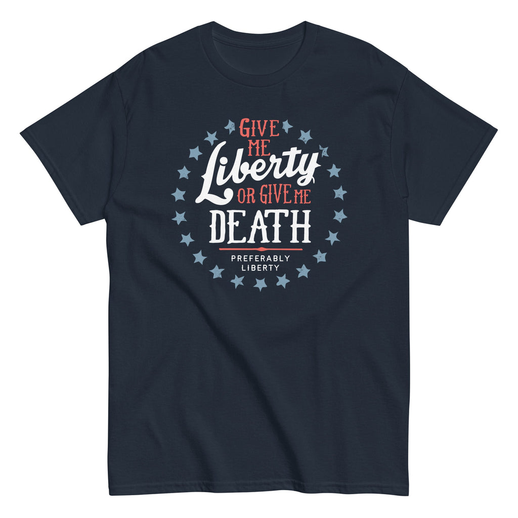 Liberty Or Death, Preferably Liberty Men's Classic Tee Hoodie, Sweatshirt | PureTeeCo.com (Image 3)