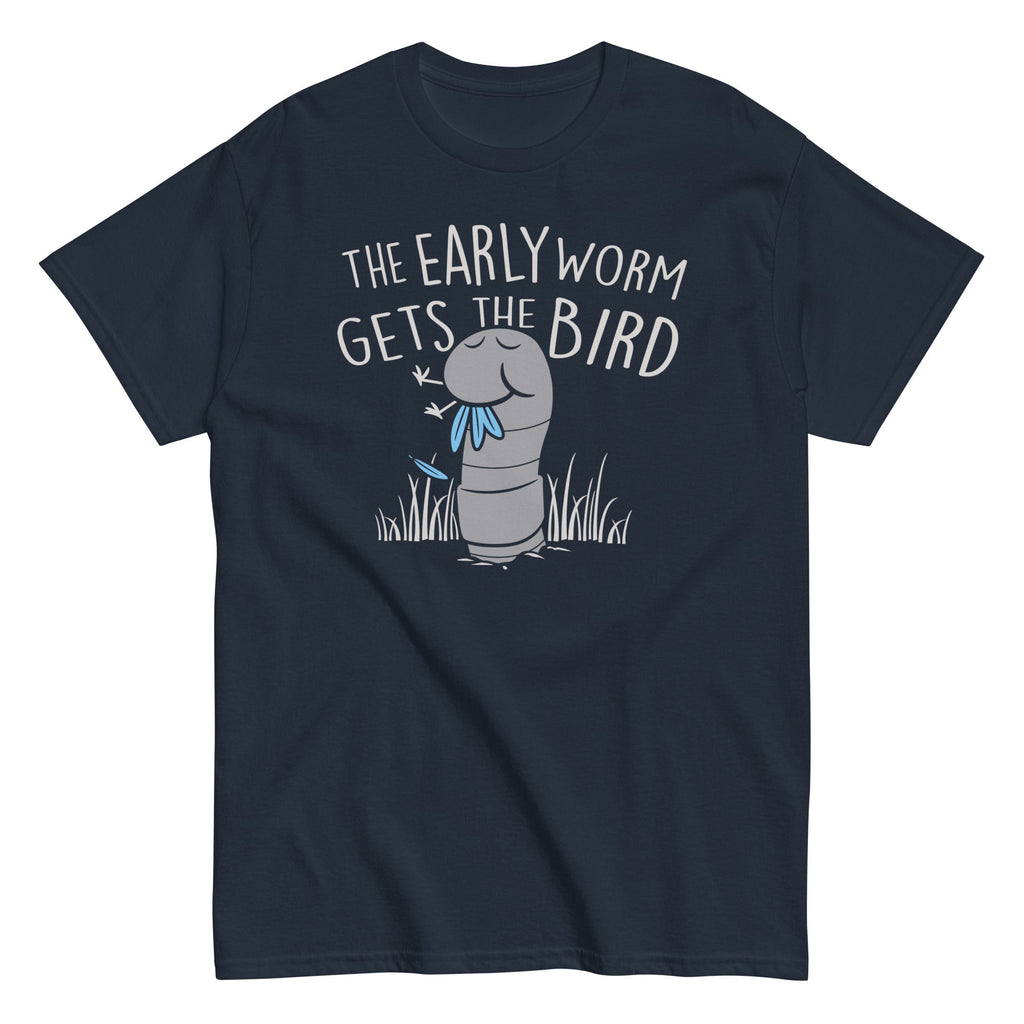 The Early Worm Gets The Bird Men's Classic Tee Hoodie, Sweatshirt | PureTeeCo.com (Image 2)