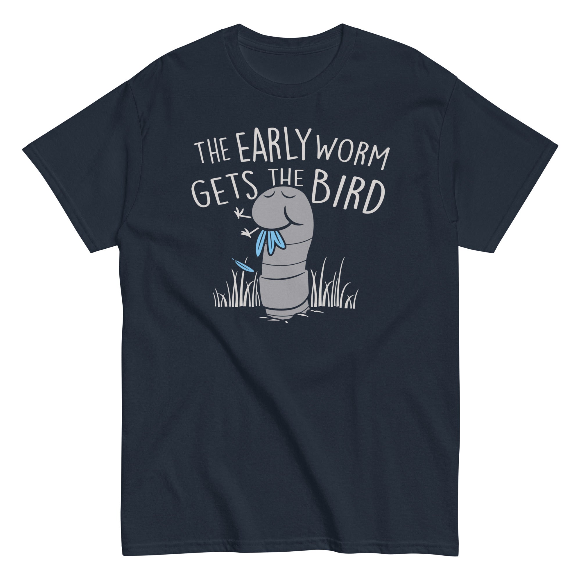 The Early Worm Gets The Bird Men's Classic Tee Hoodie, Sweatshirt | PureTeeCo.com (Image 2)