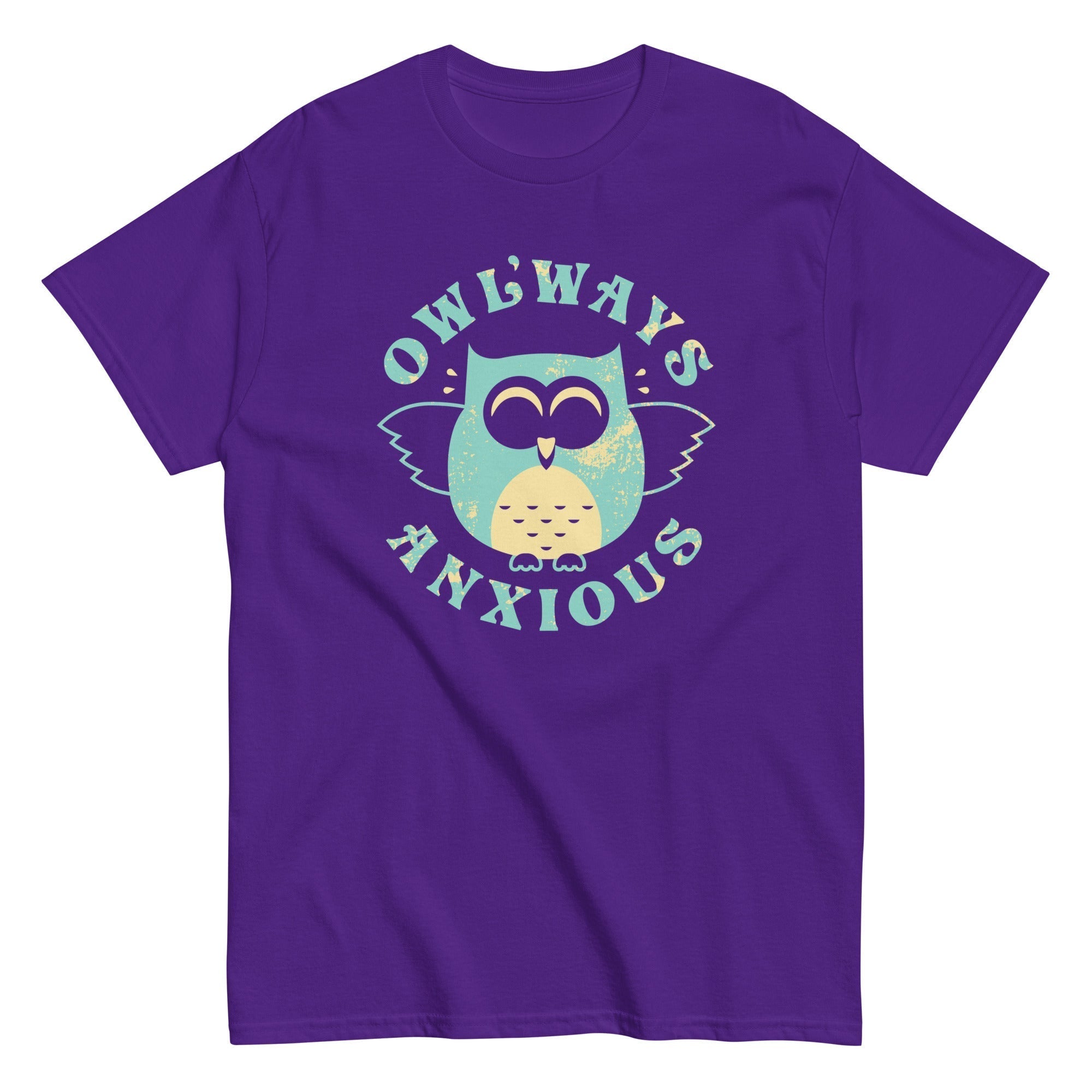 Owlways Anxious Men's Classic Tee Hoodie, Sweatshirt | PureTeeCo.com (Image 4)