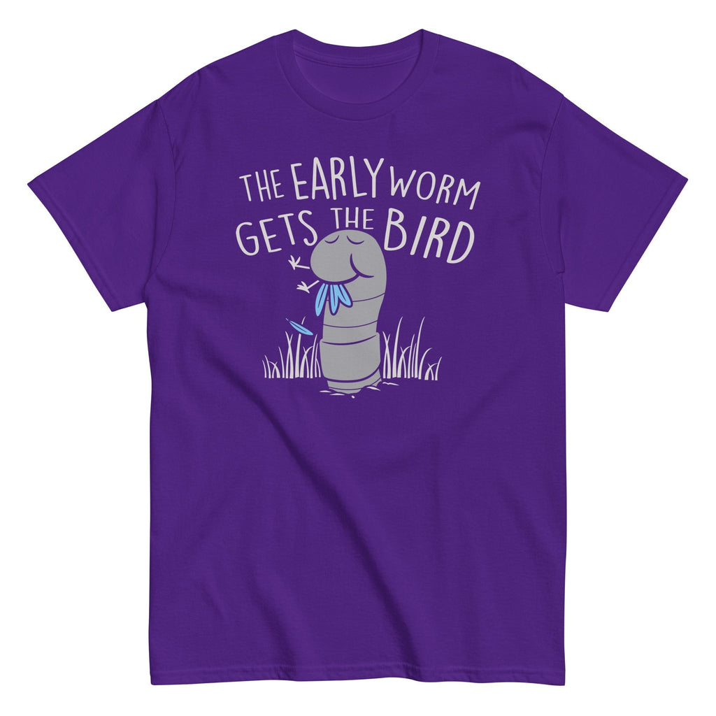 The Early Worm Gets The Bird Men's Classic Tee Hoodie, Sweatshirt | PureTeeCo.com (Image 3)