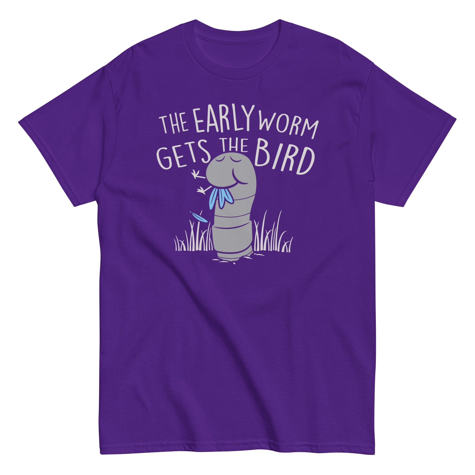 The Early Worm Gets The Bird Men's Classic Tee Hoodie, Sweatshirt | PureTeeCo.com (Image 3)