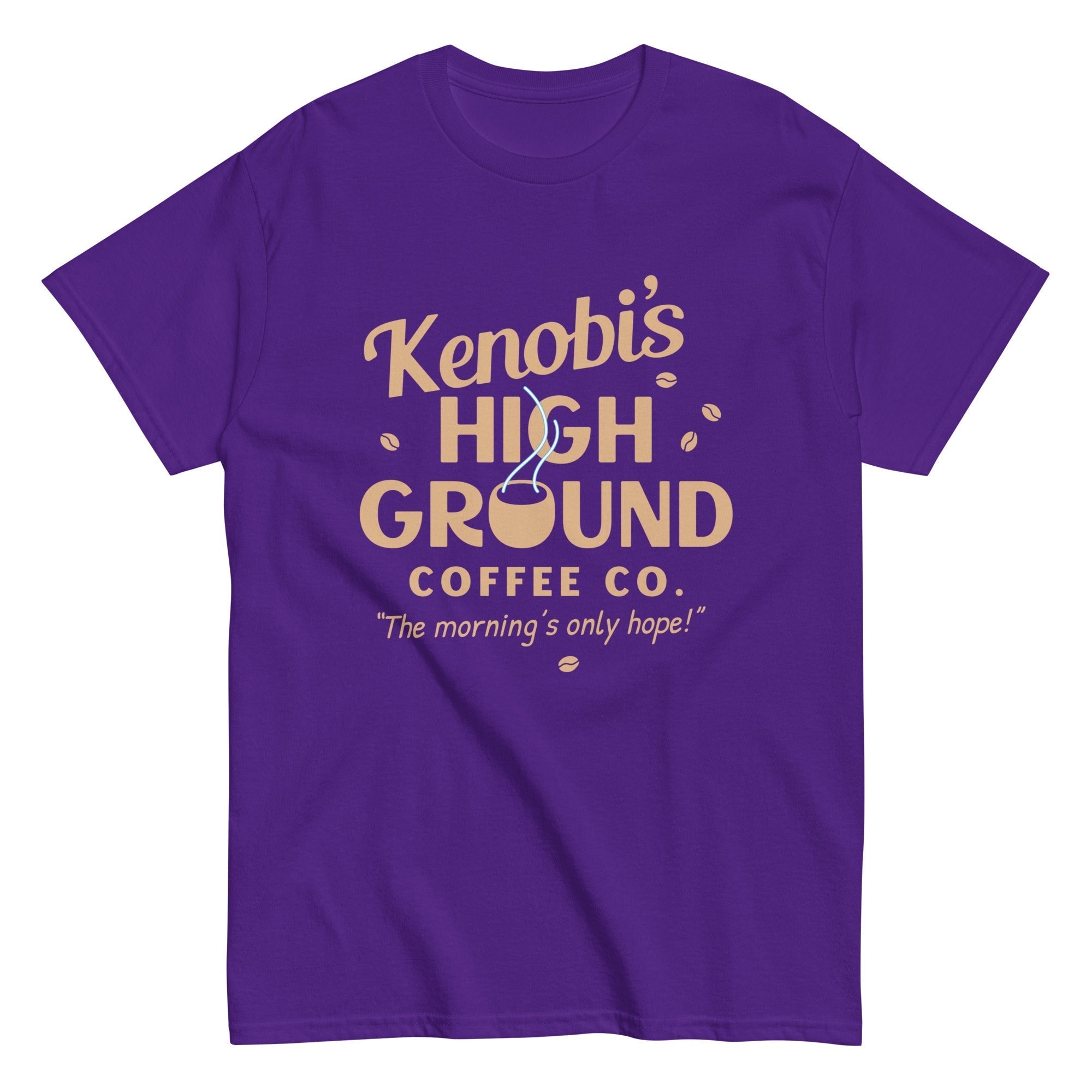 Kenobi's High Ground Coffee Co Men's Classic Tee Hoodie, Sweatshirt | PureTeeCo.com (Image 4)