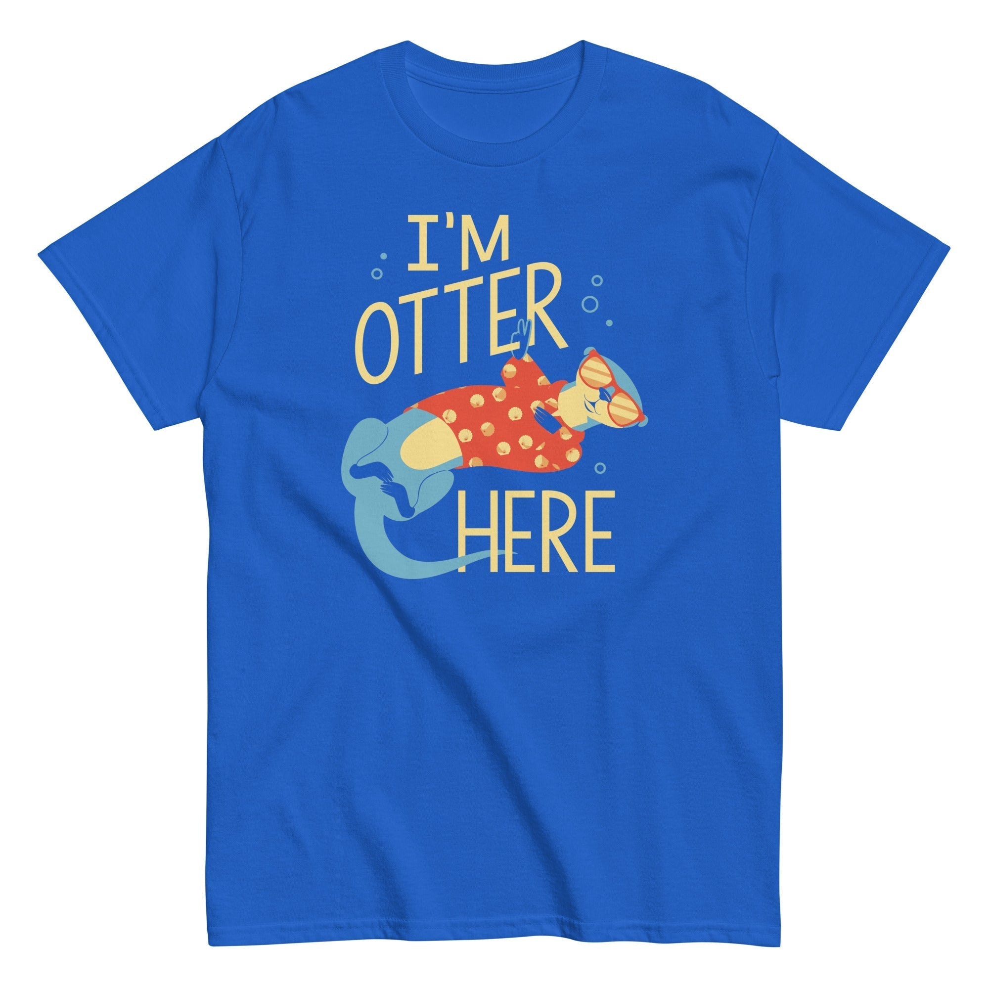 I'm Otter Here Men's Classic Tee Hoodie, Sweatshirt | PureTeeCo.com (Image 1)