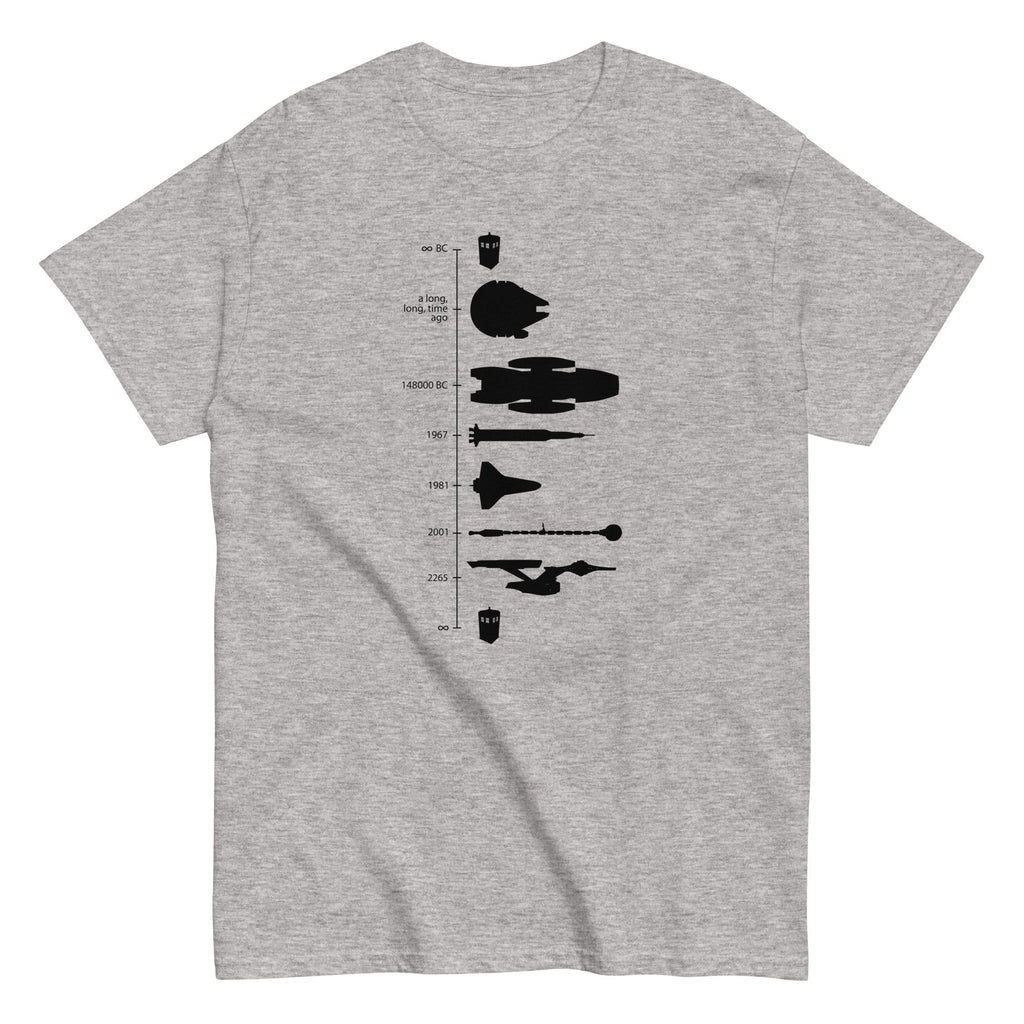 Space Ship Timeline Men's Classic Tee Hoodie, Sweatshirt | PureTeeCo.com (Image 1)