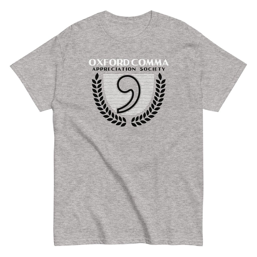 Oxford Comma Appreciation Society Men's Classic Tee Hoodie, Sweatshirt | PureTeeCo.com (Image 1)