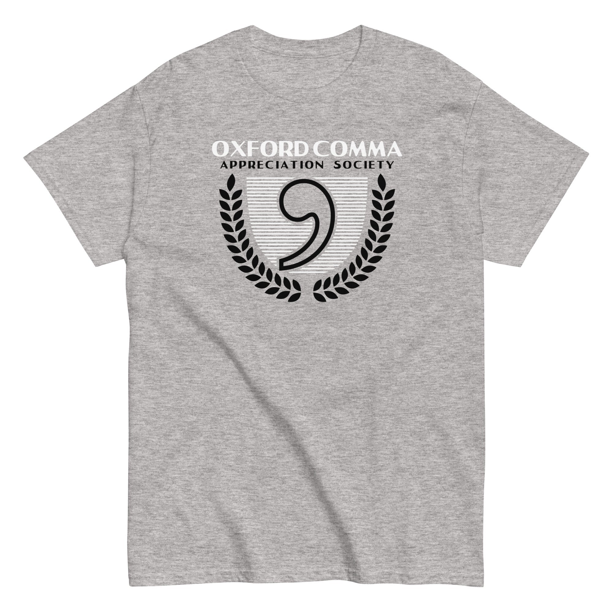 Oxford Comma Appreciation Society Men's Classic Tee Hoodie, Sweatshirt | PureTeeCo.com (Image 1)